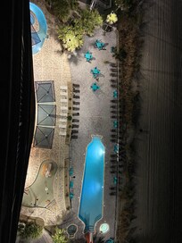 Outdoor patio view from the balcony