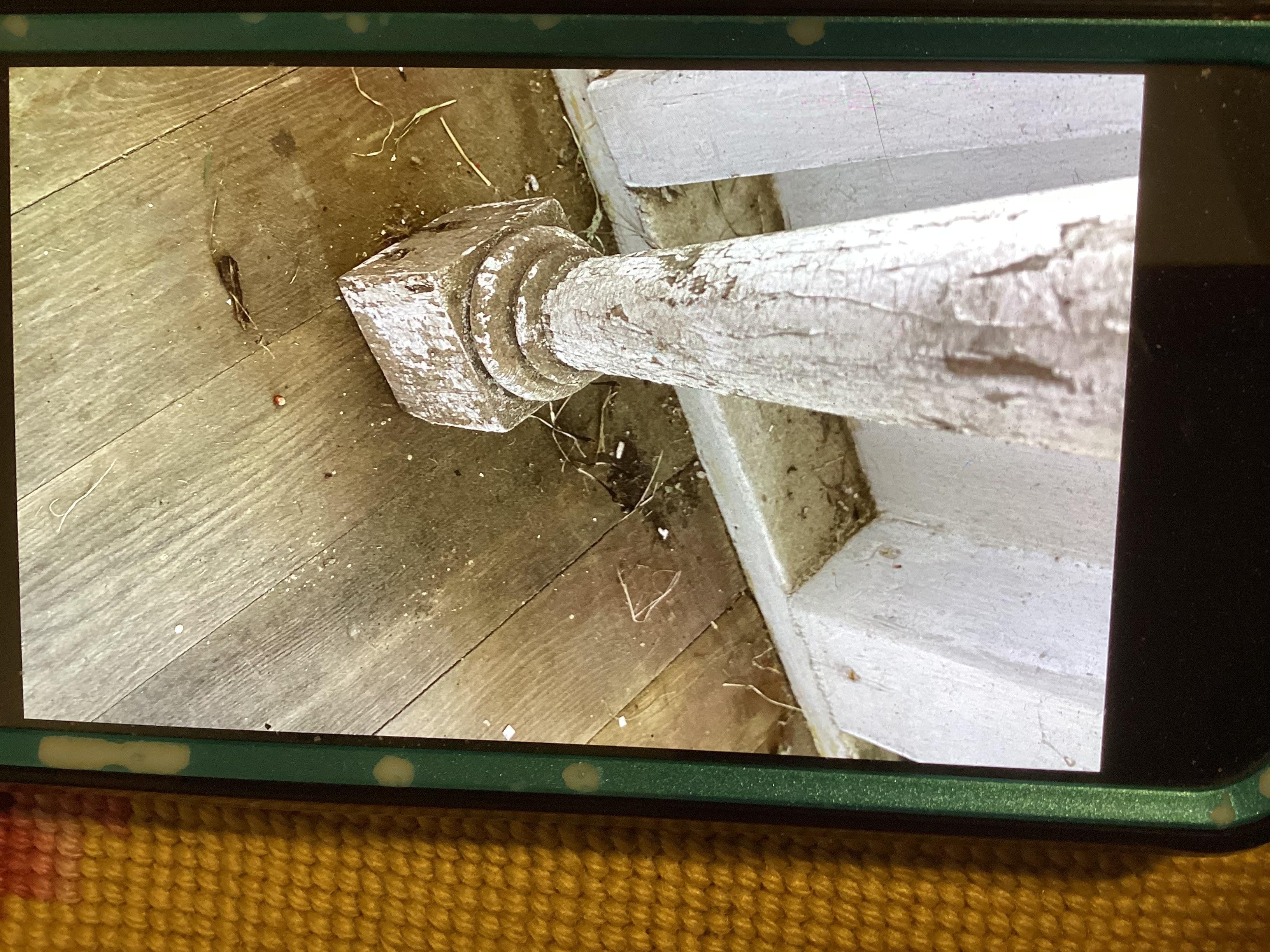 Screen in porch after the cleaners had swep