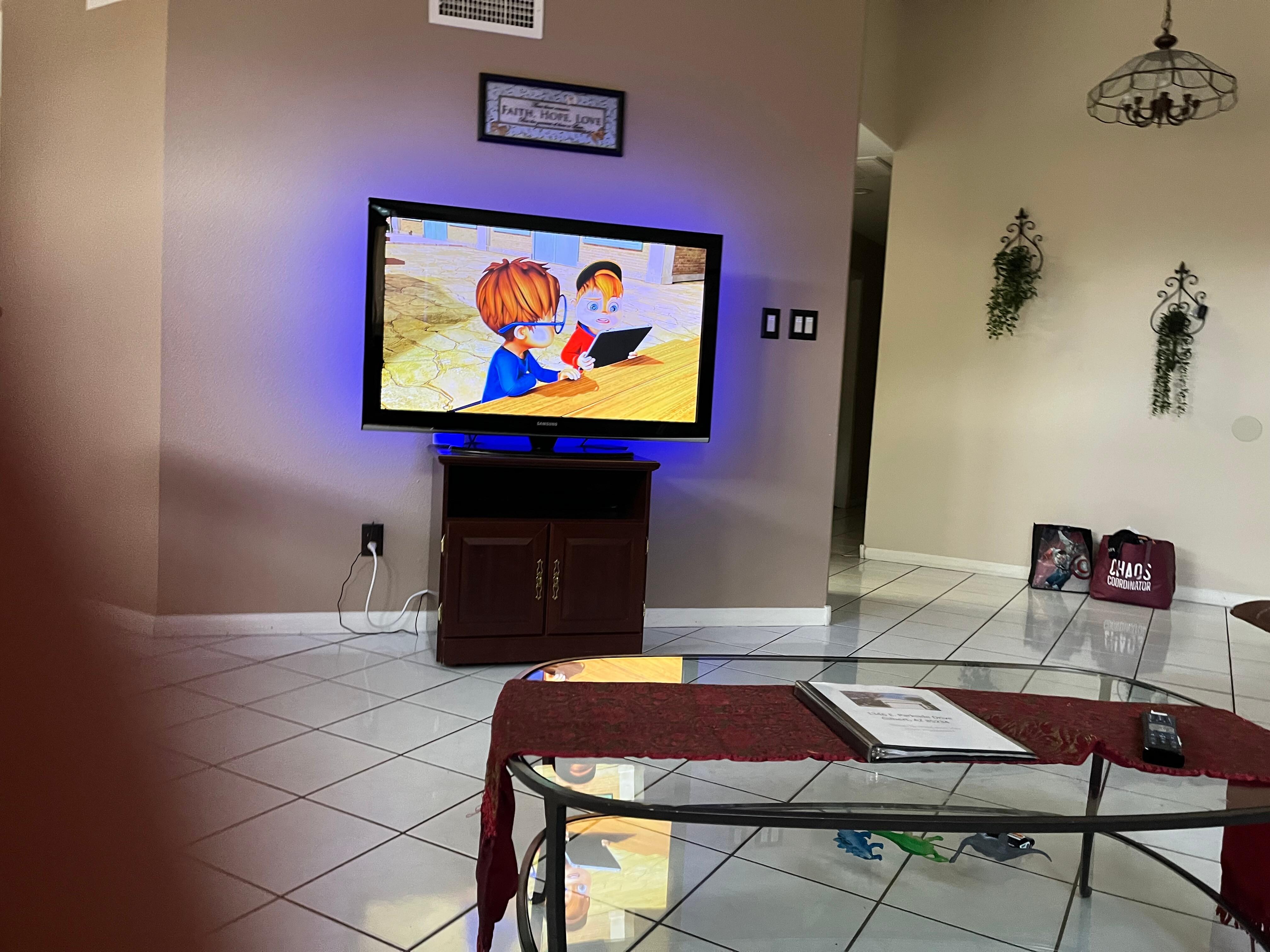 My four year-old grandson took this picture as you can see. He was quite happy that there was cable.