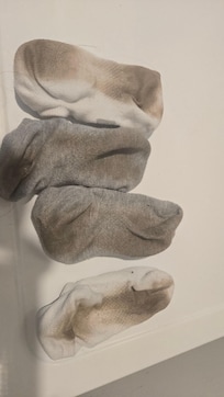 My socks I wore while inside the room