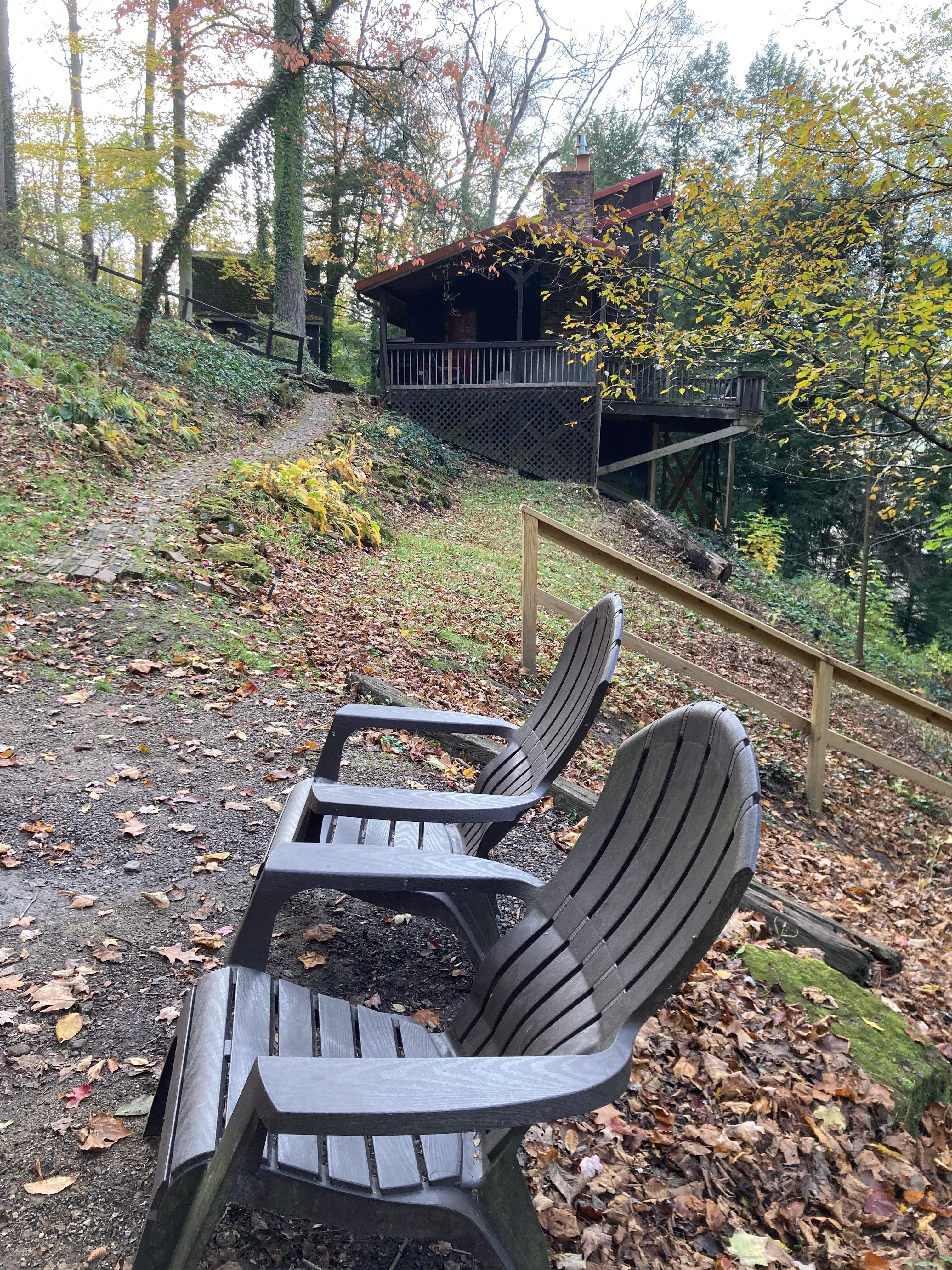 View of the house from the fire pit.