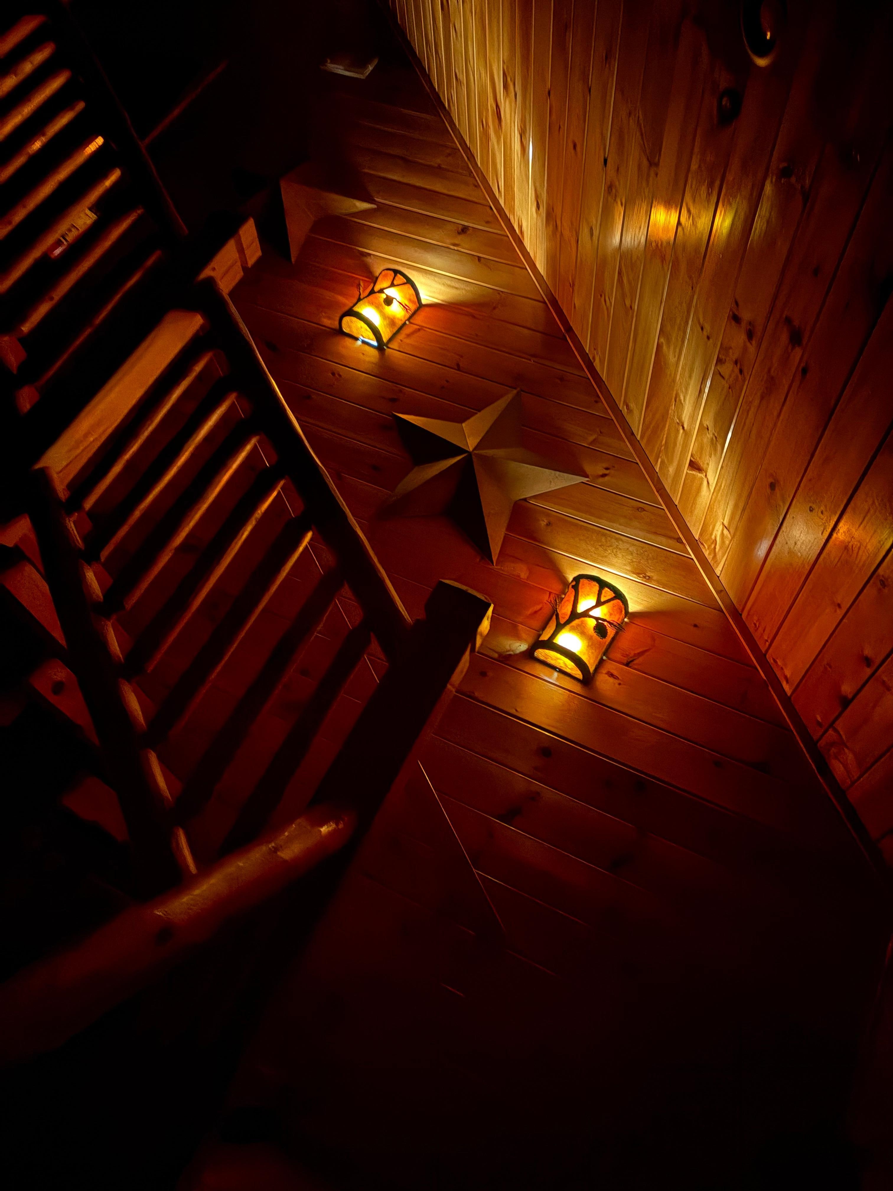 The lights going upstairs were pretty 
