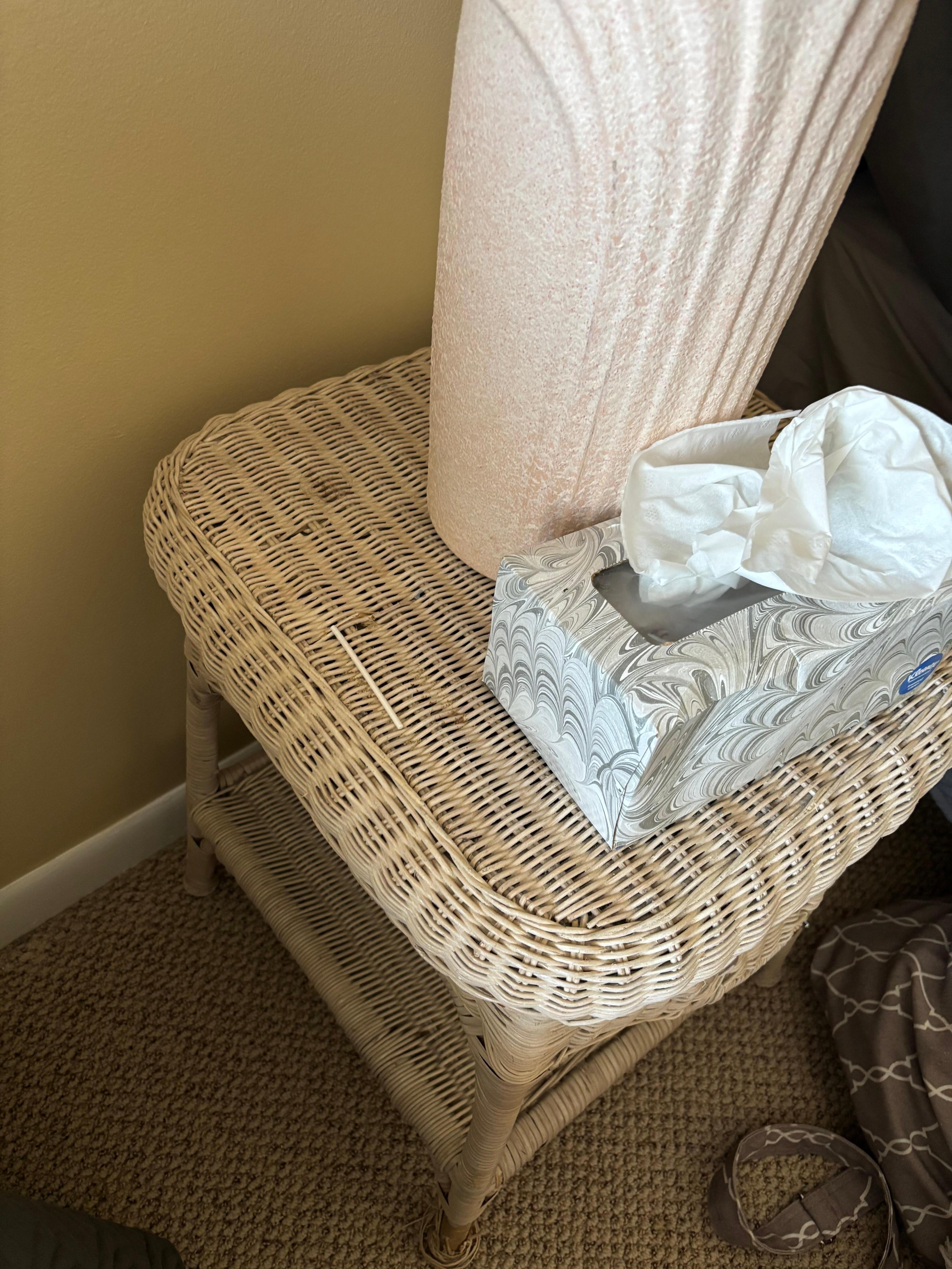 Lollipop stick on nightstand