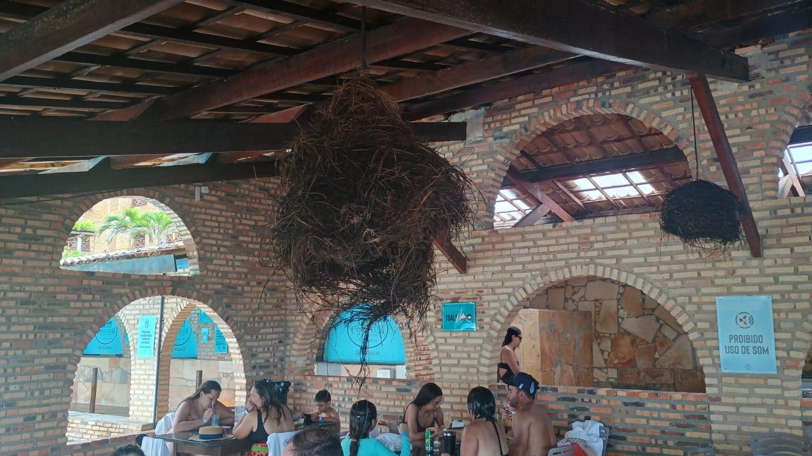 Ornamento dando choque, reclamamos e nem sequer podaram para não encostar na cabeça da gente.