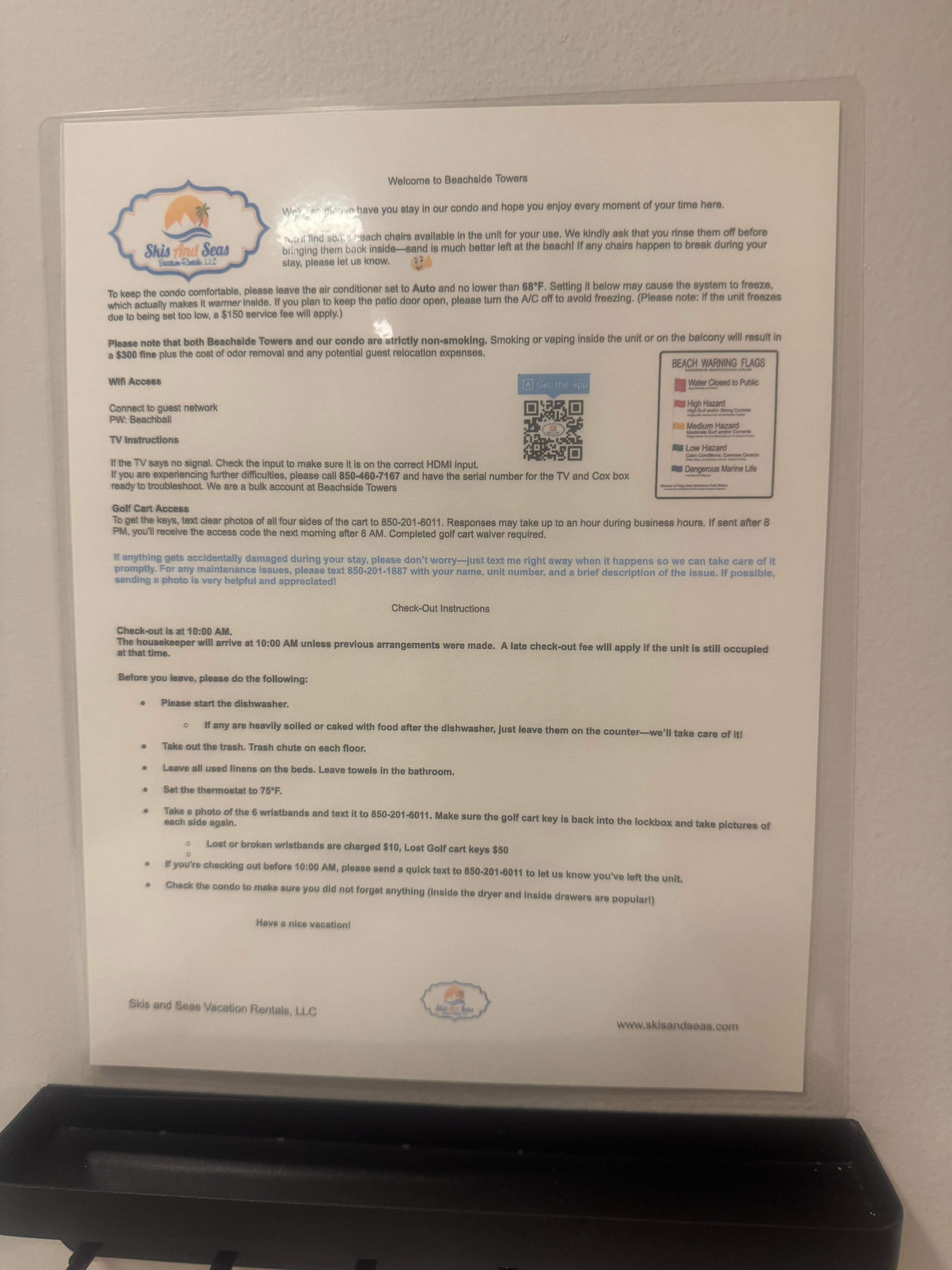 WiFi password on the wall placard is not correct.