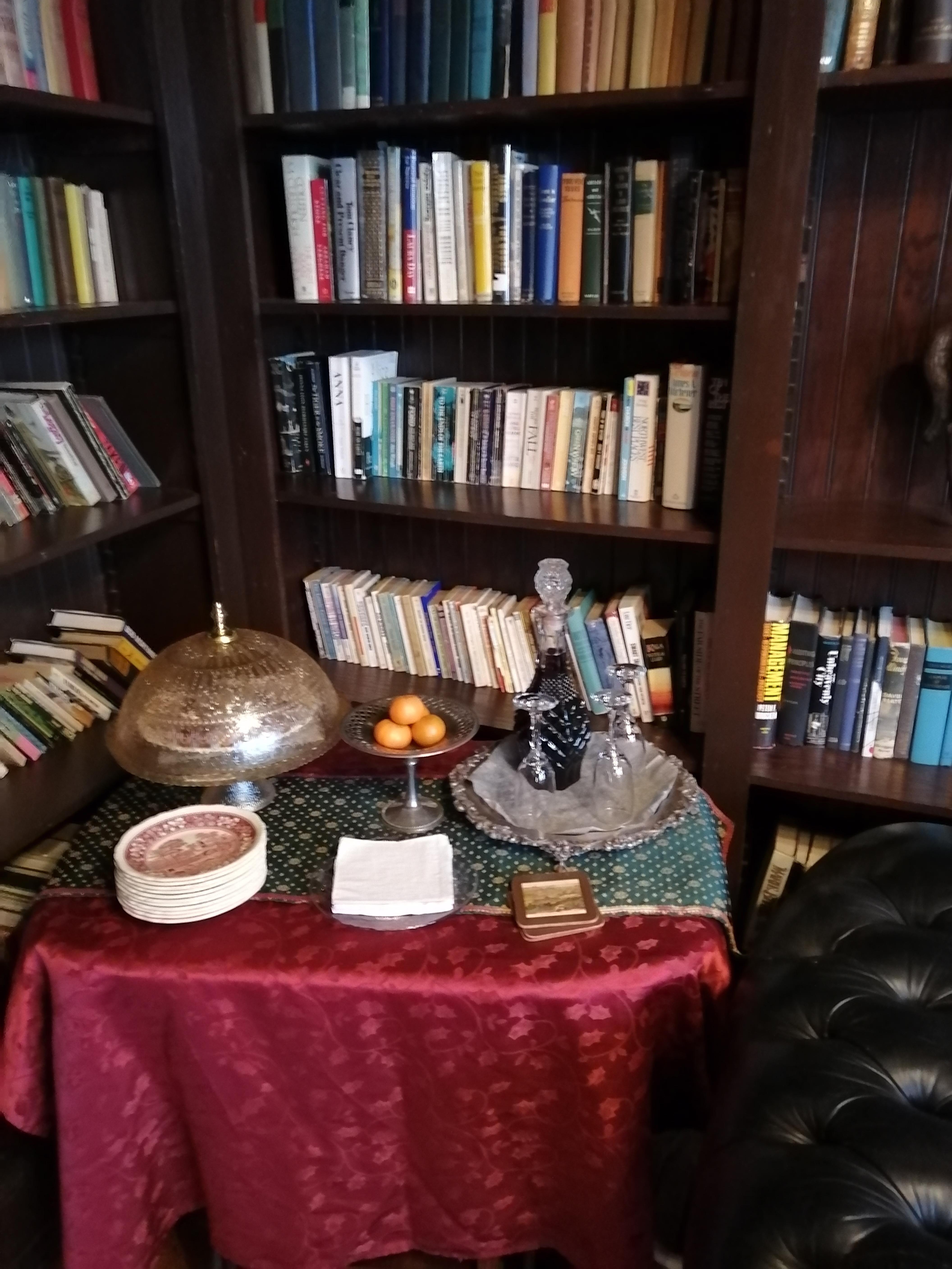 Library with complimentary wine!