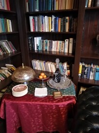 Library with complimentary wine!