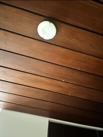 Ceiling where water keeps dripping to the floor and my nephew slip