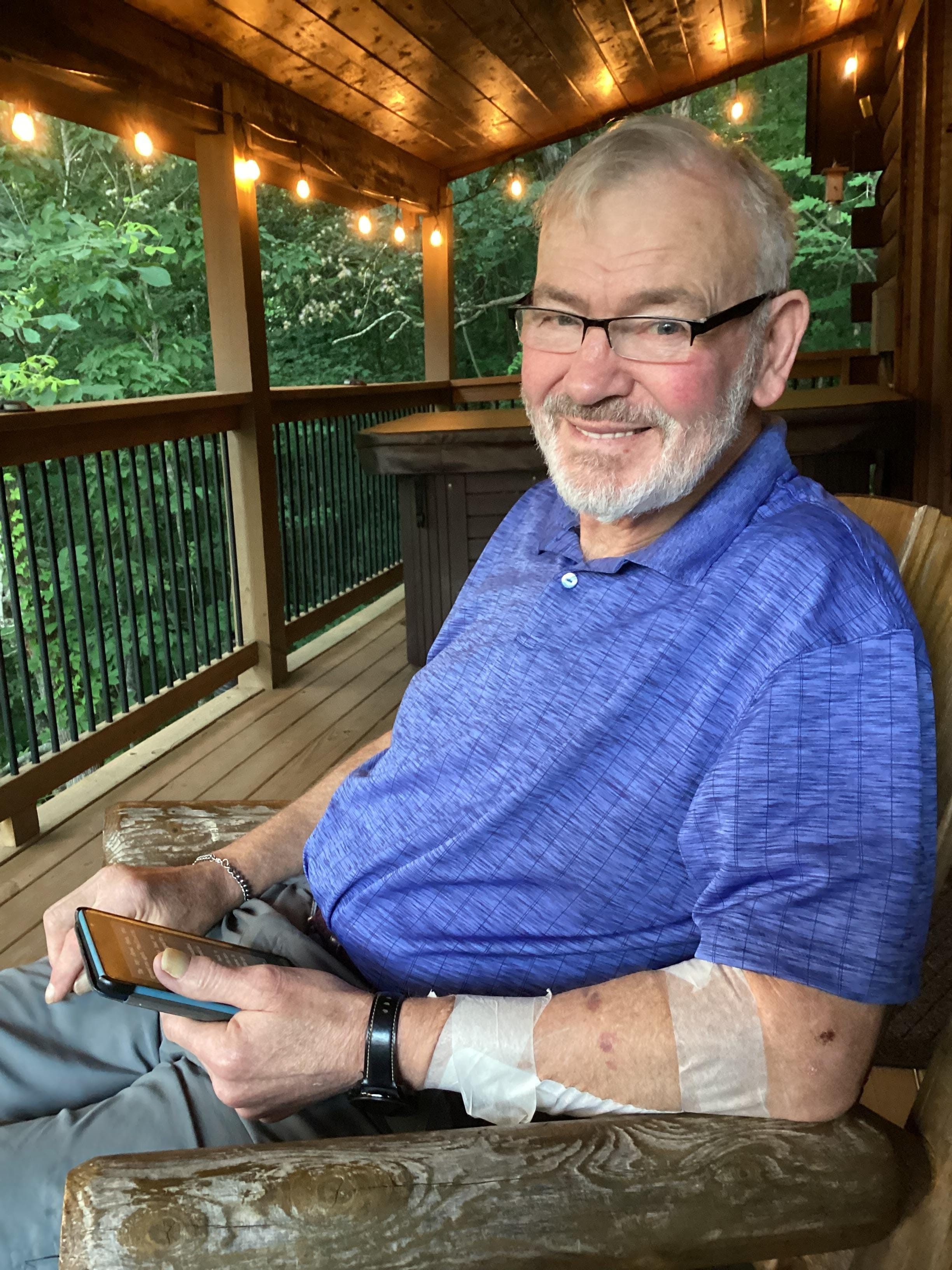 Relaxing on the porch