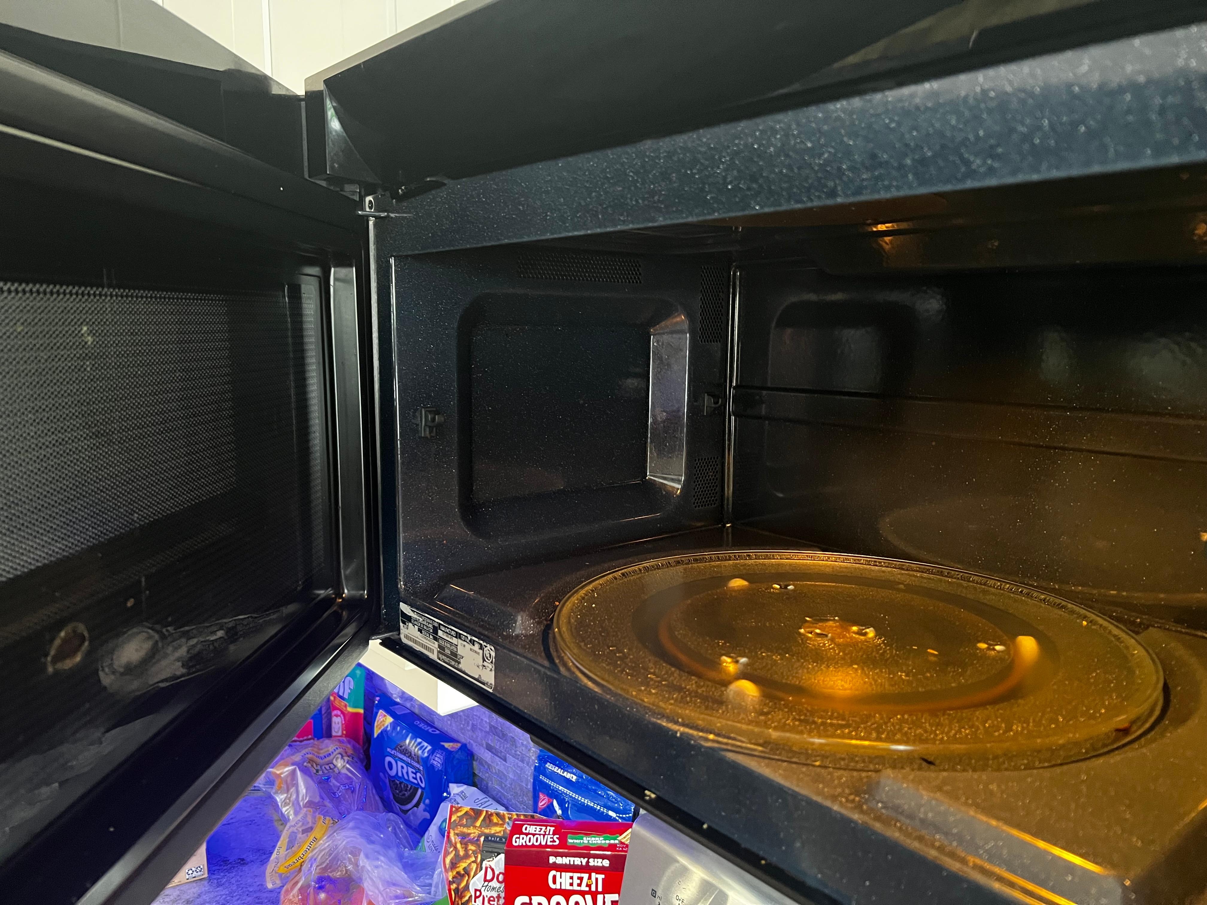 Microwave not clean upon our evening arrival