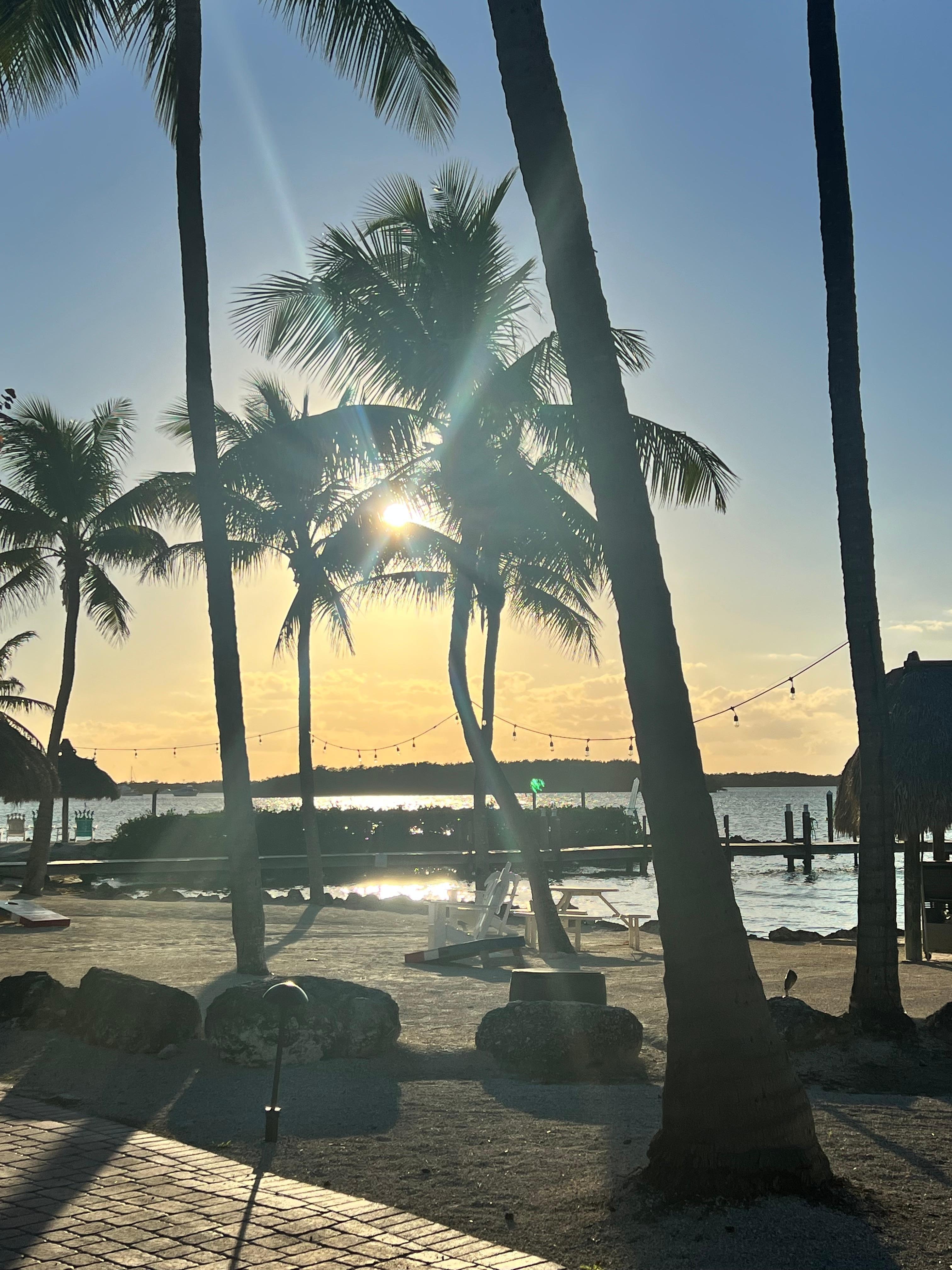 Sunset from the parking lot in front of our room