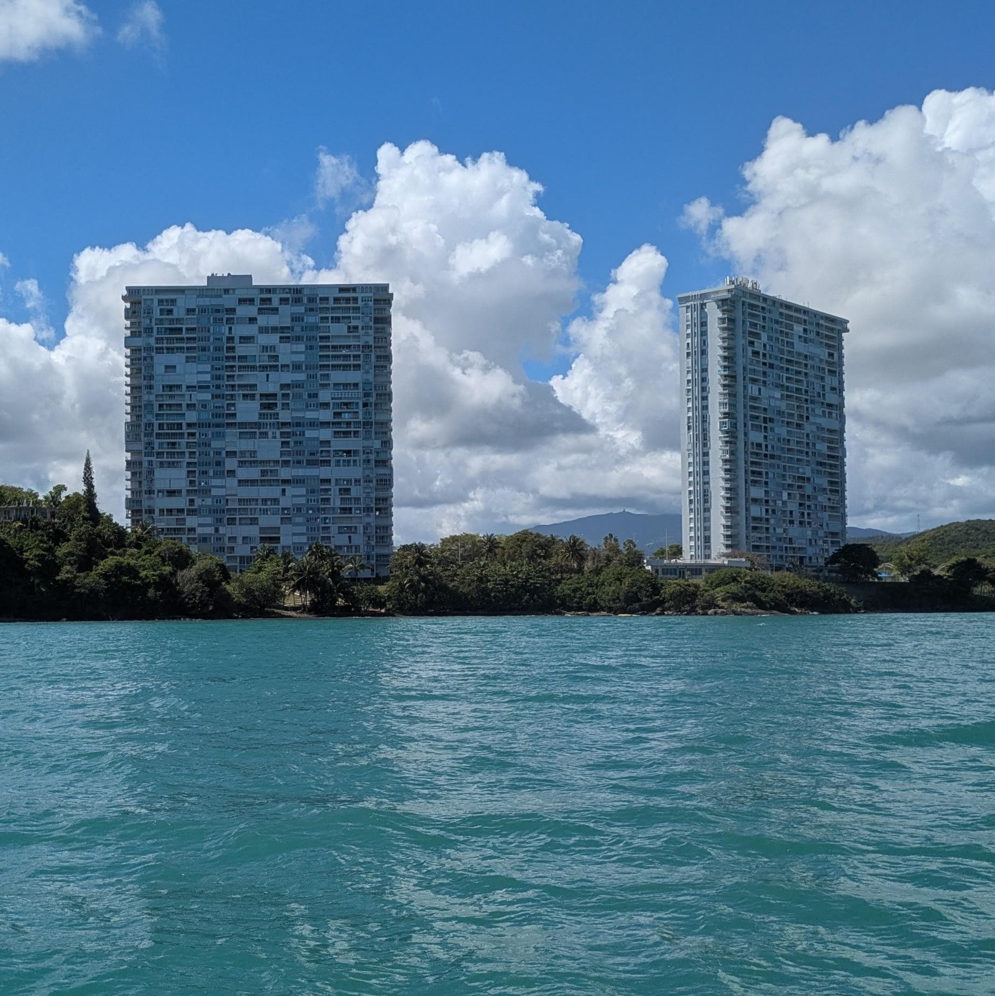 View of the building from the water