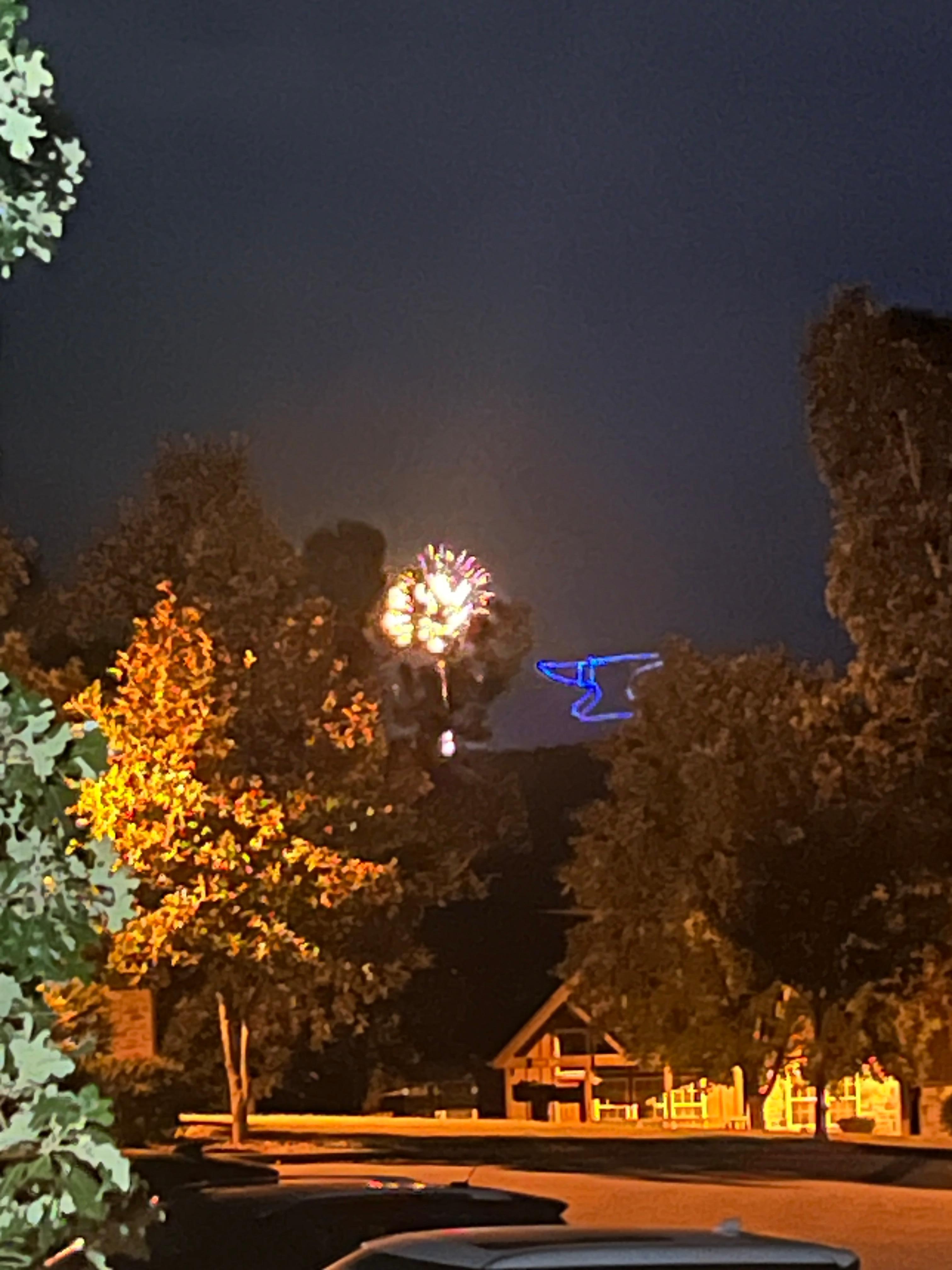 Silver Dollar City fireworks from cabin