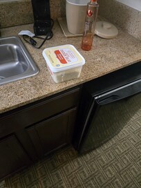 Chicken salad was removed from the refrigerator