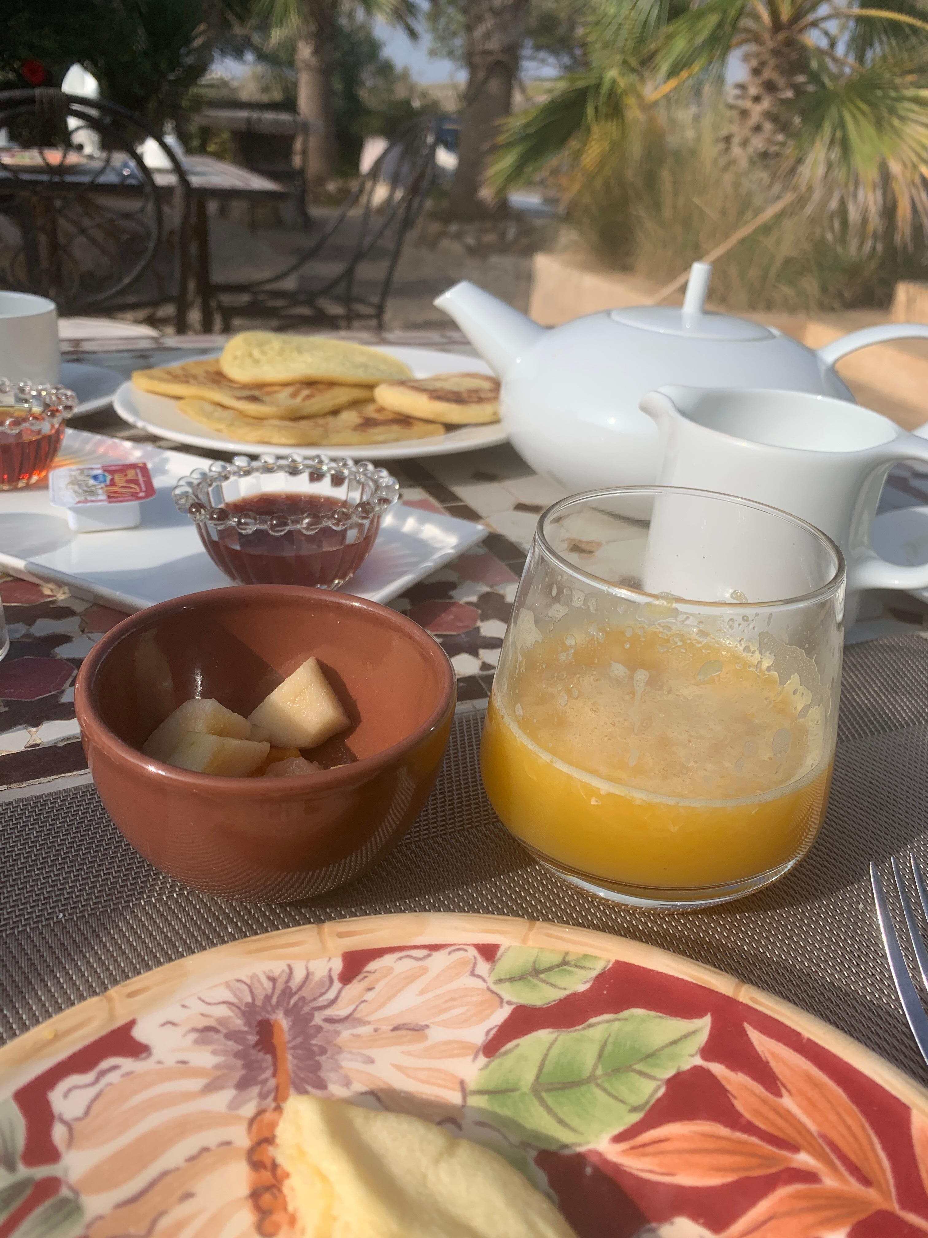 Breakfast varied each day