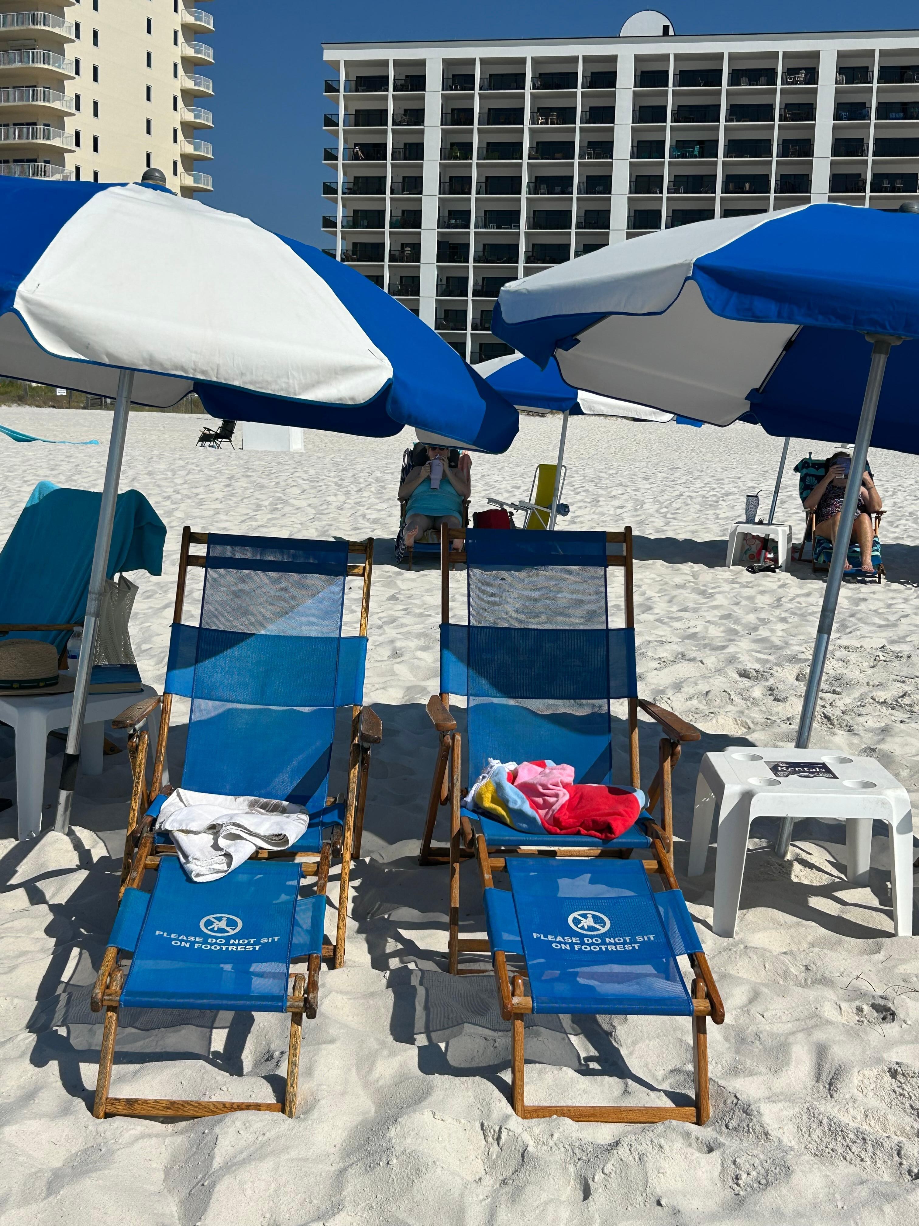 Beach umbrella rental available 