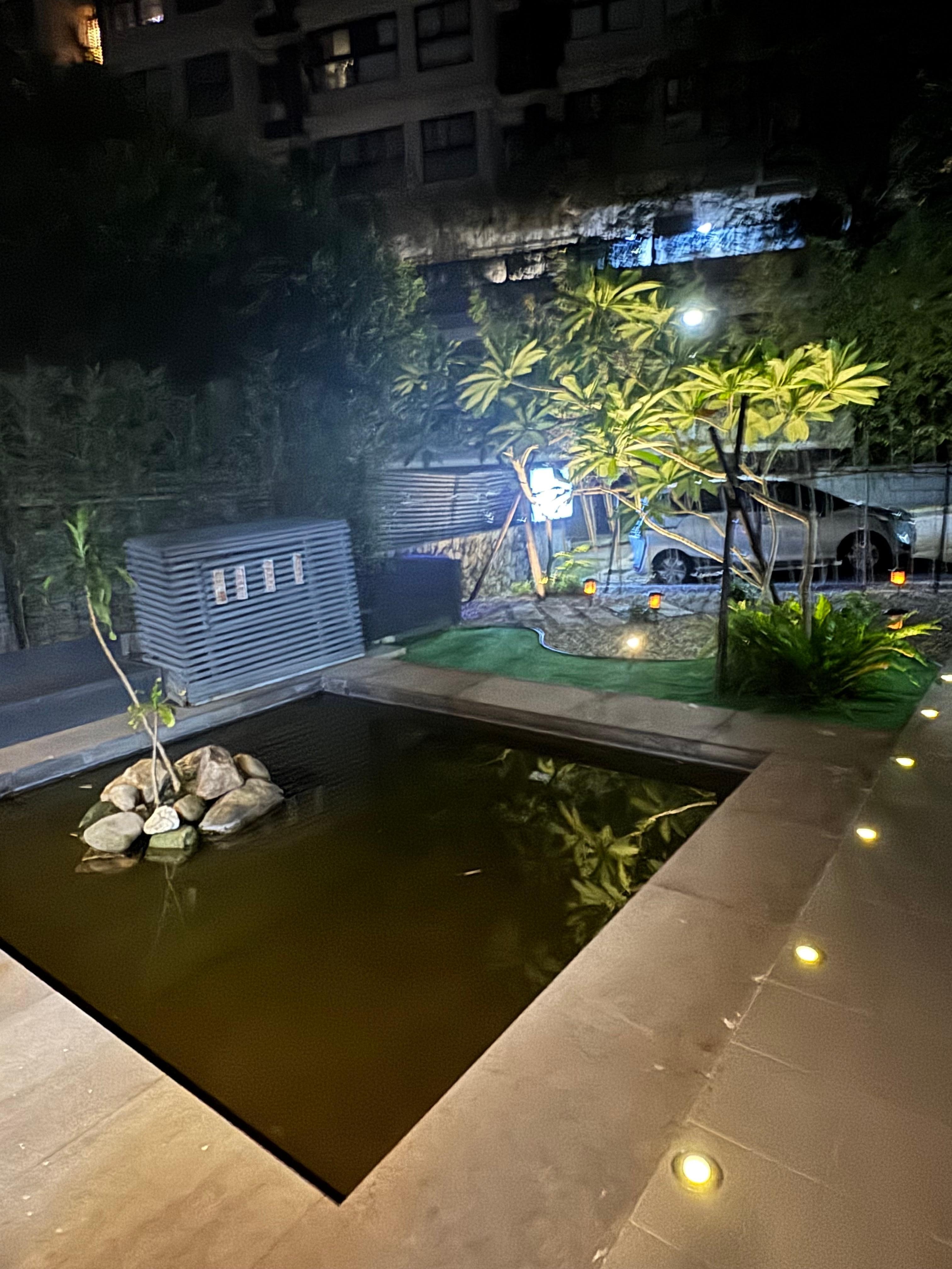 Hotel front (at night)