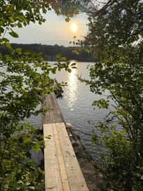 View of the dock and pond