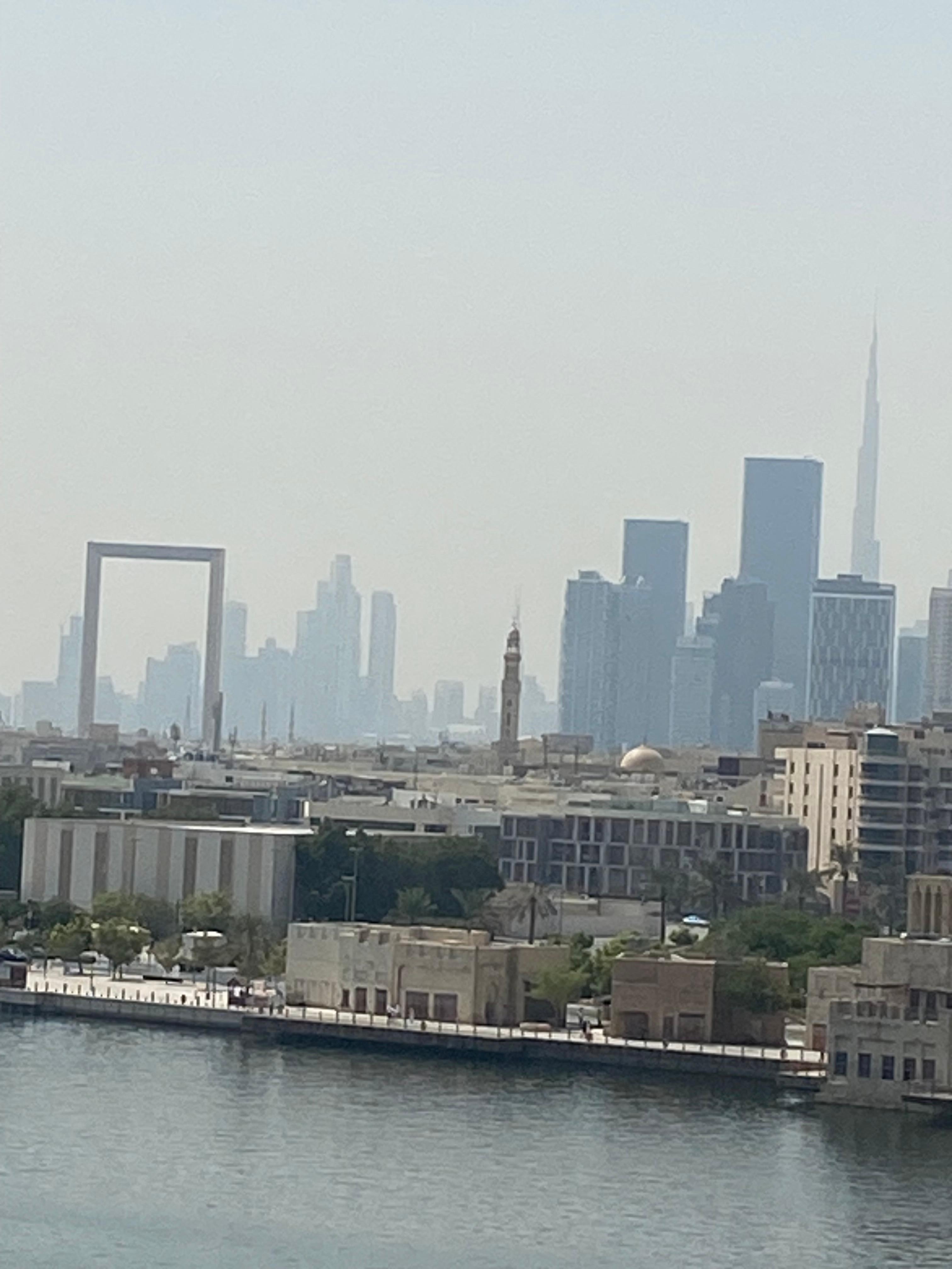 We can see the Frame of Dubai on the left and burg Khalifa on the right