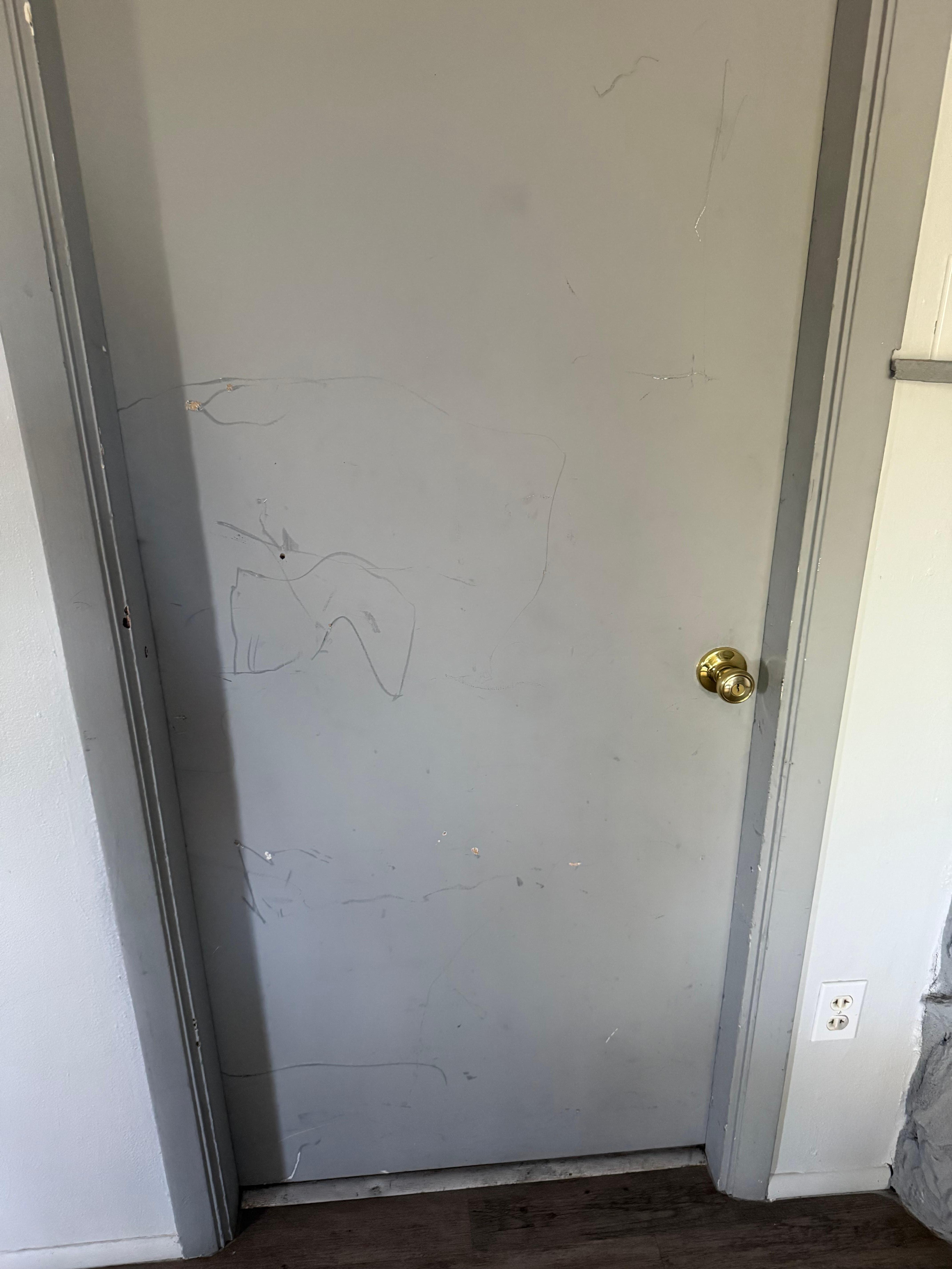 Door from kitchen to garage. 