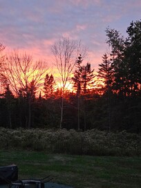 Sunset out the back bay window