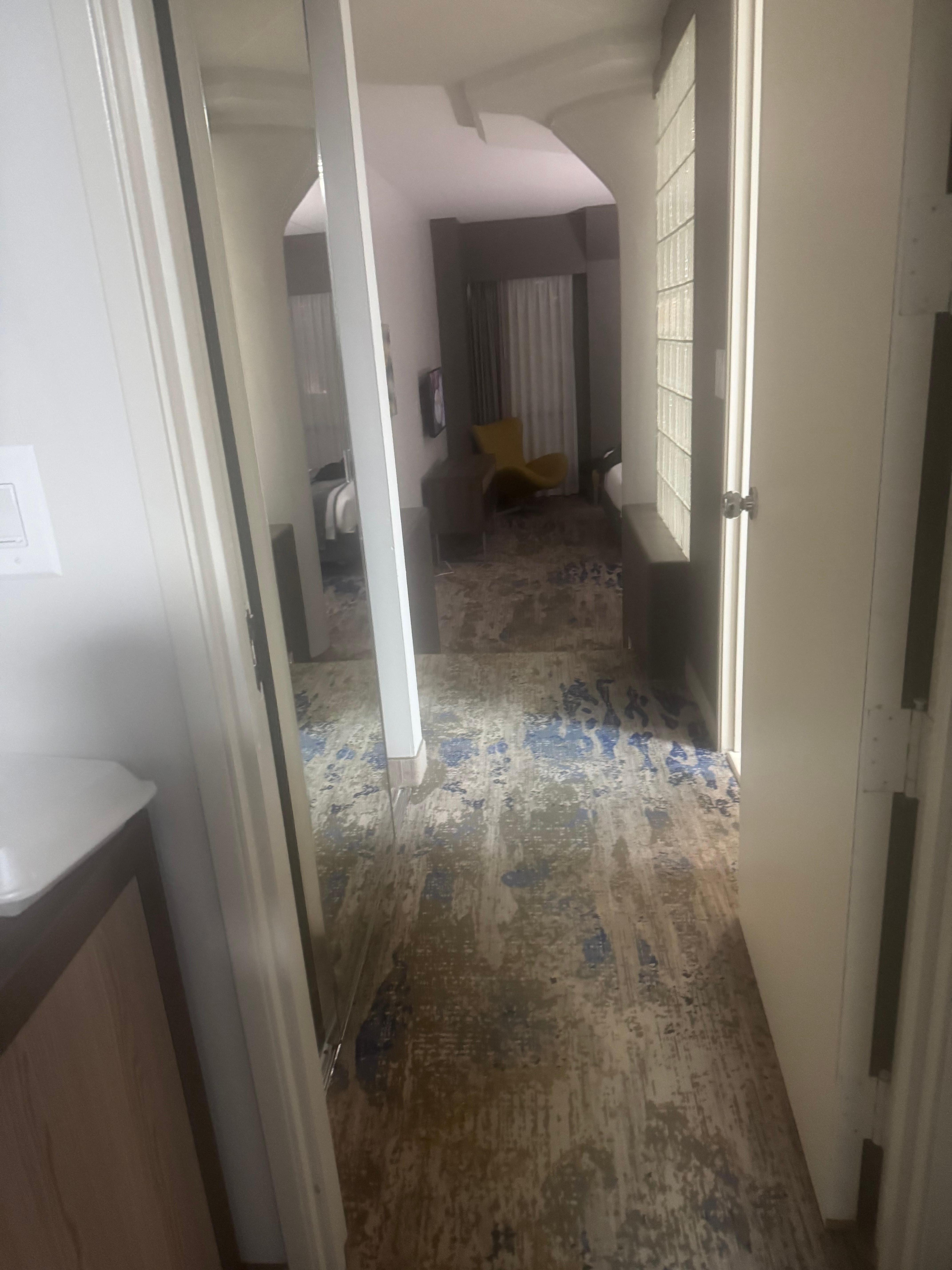 Hallway from sitting area to bedroom 