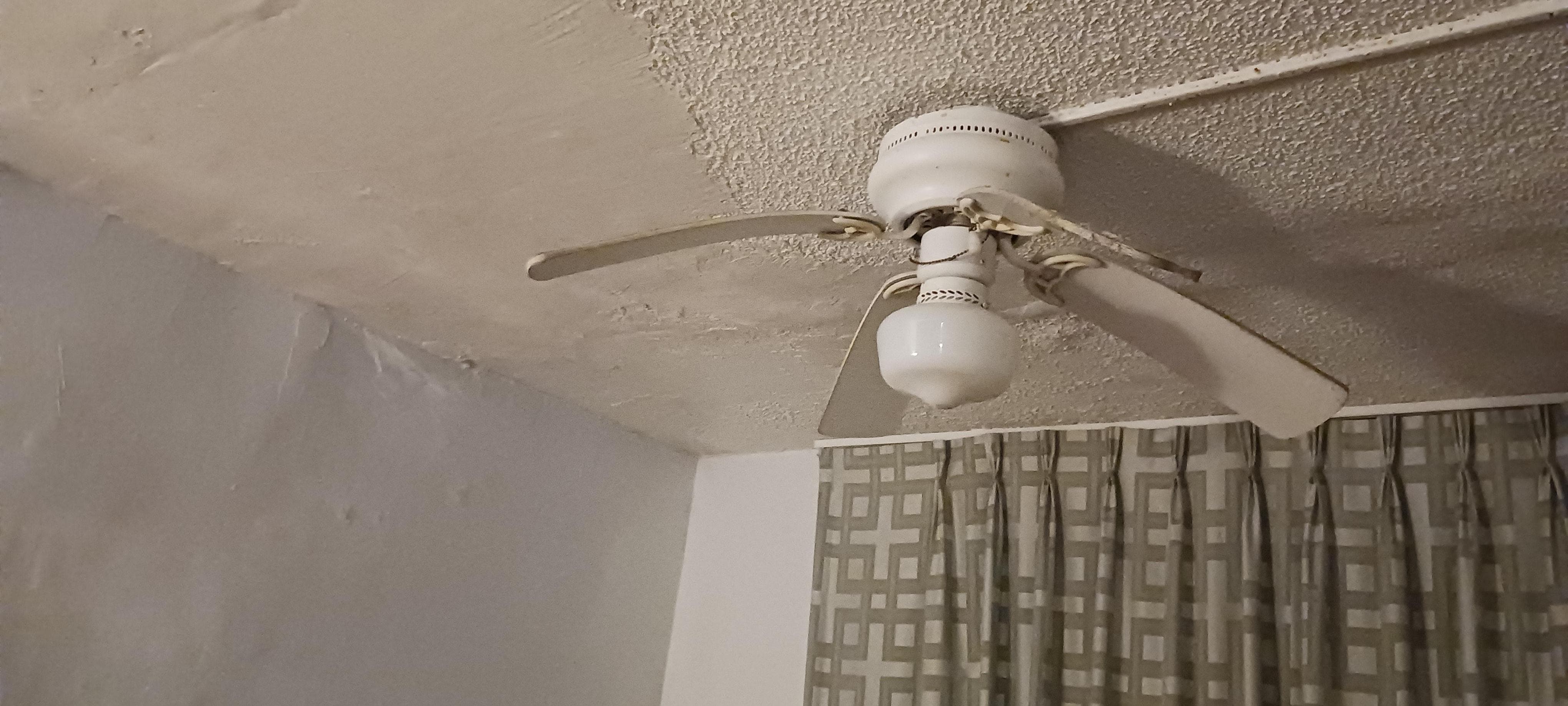 Ceiling fan all broken afraid to turn it on