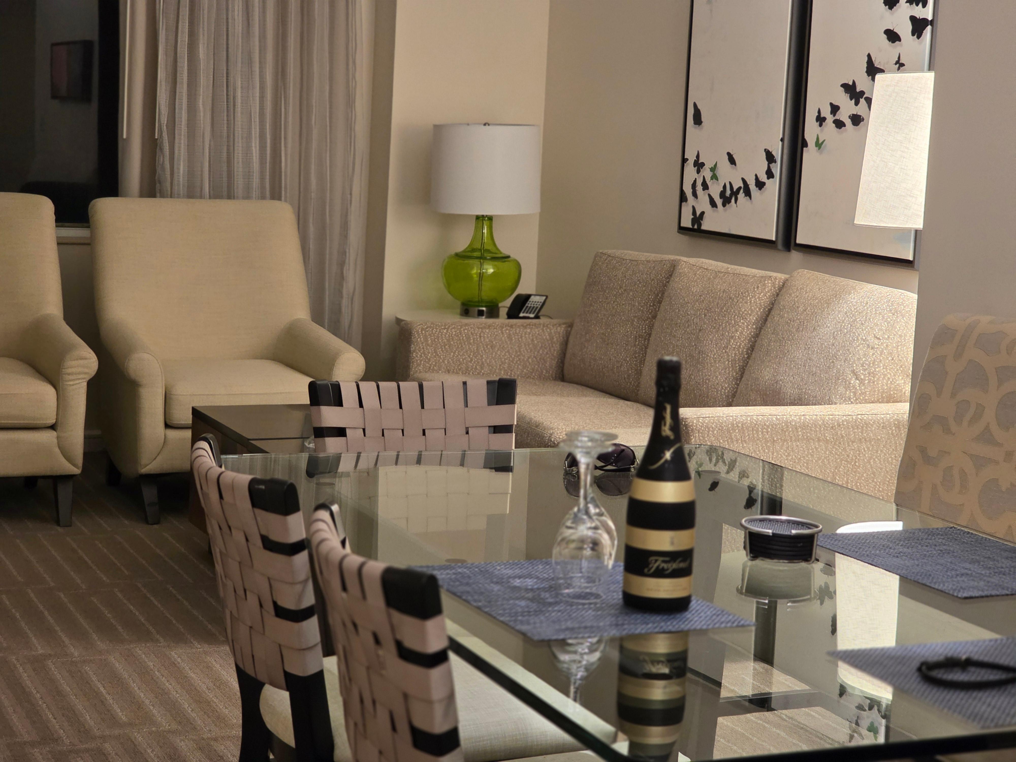 One-bedroom villa. This is the living room.