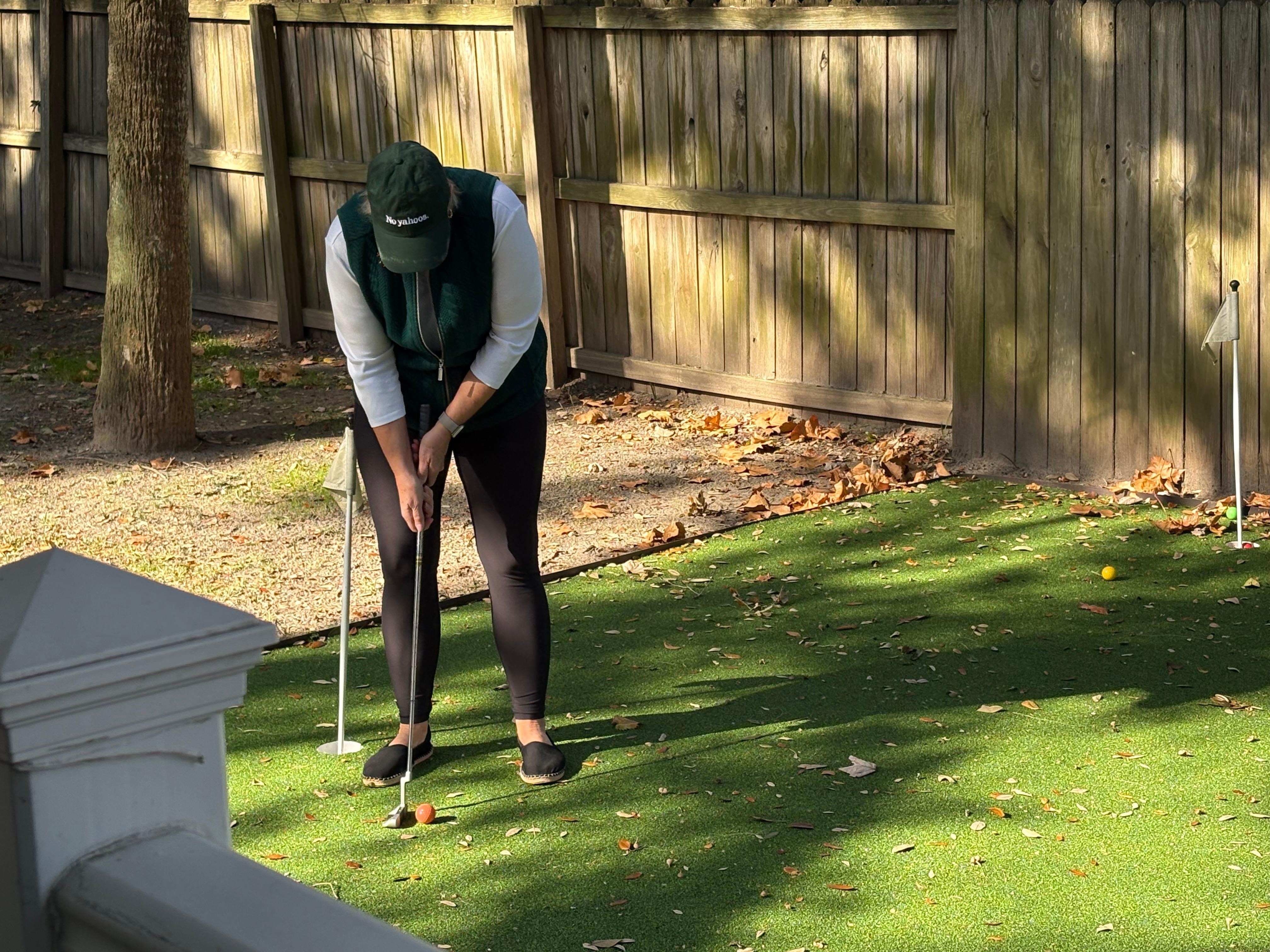 Backyard putting green