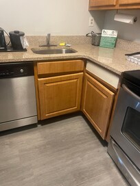 Worn down dirty kitchen