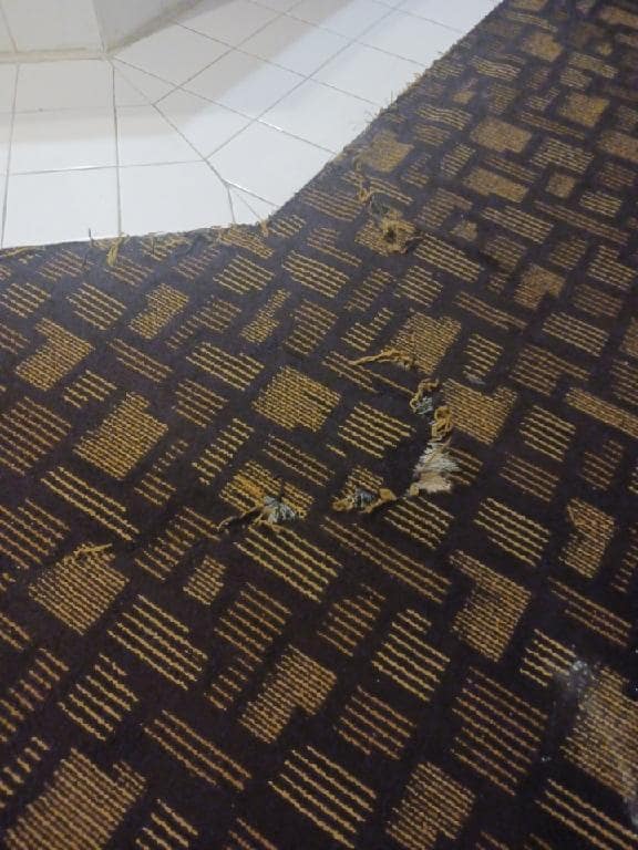 Carpet was torn