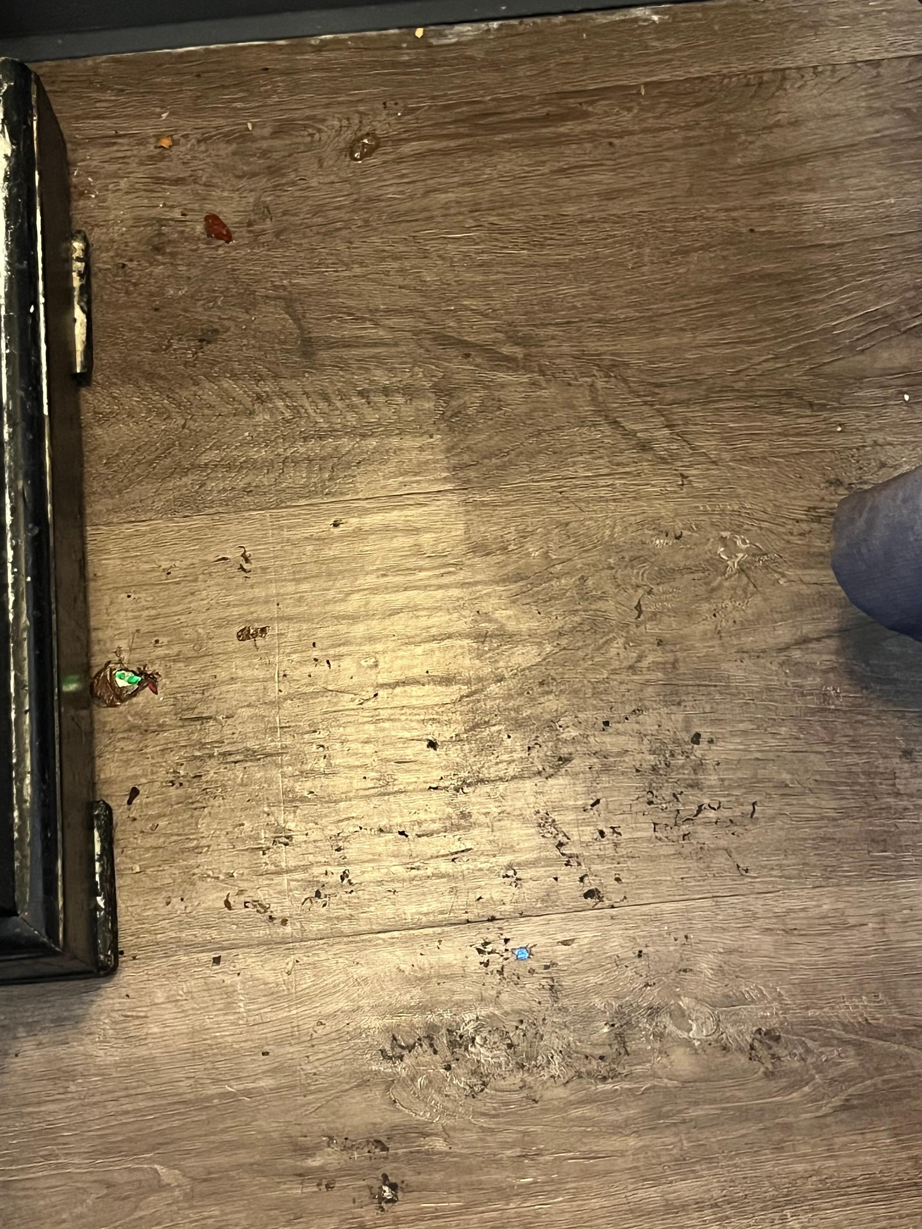 Dirt and unknown matter on floors