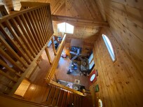 Lookin down from the game room.