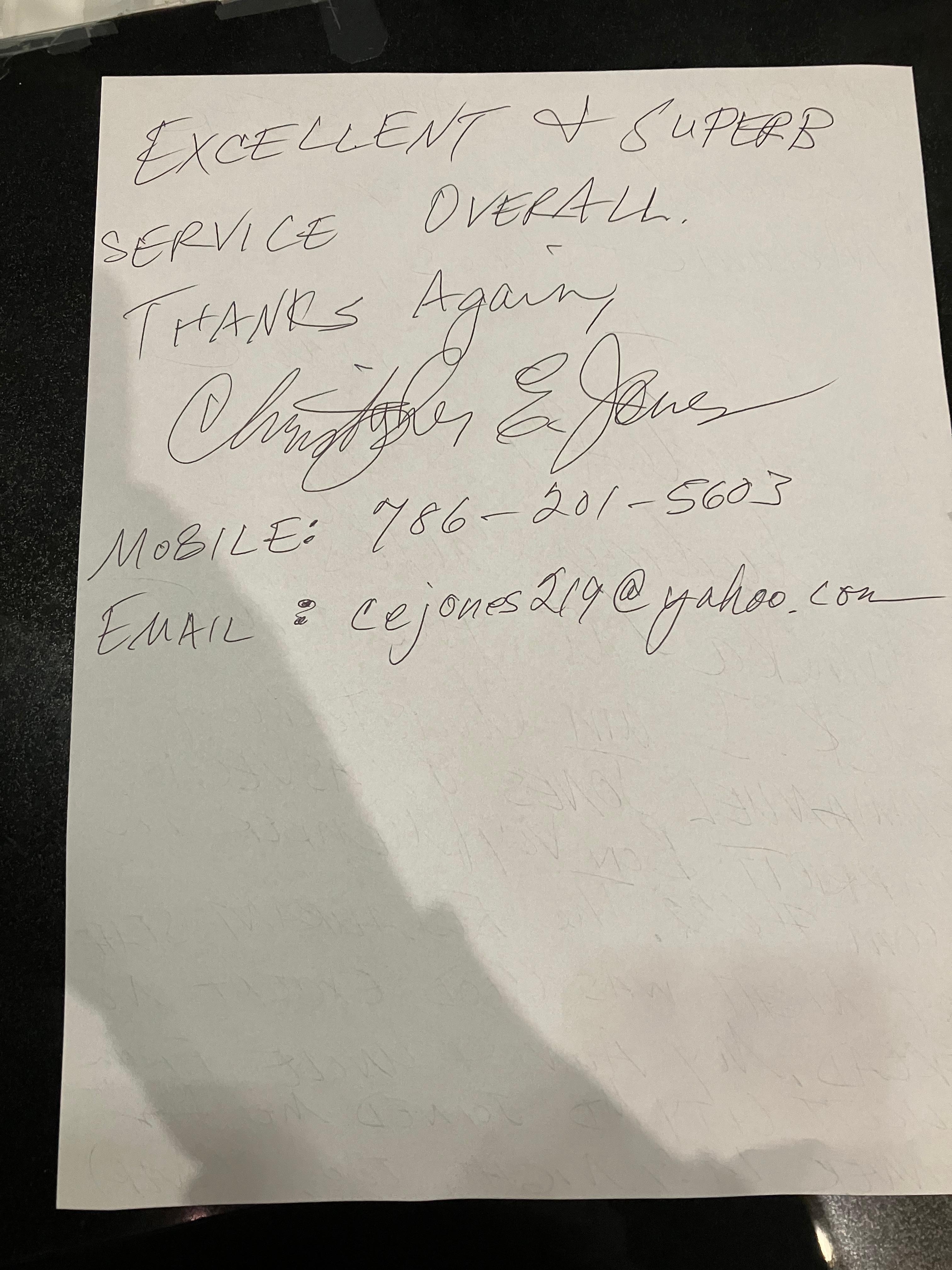 Letter to compliment the staff