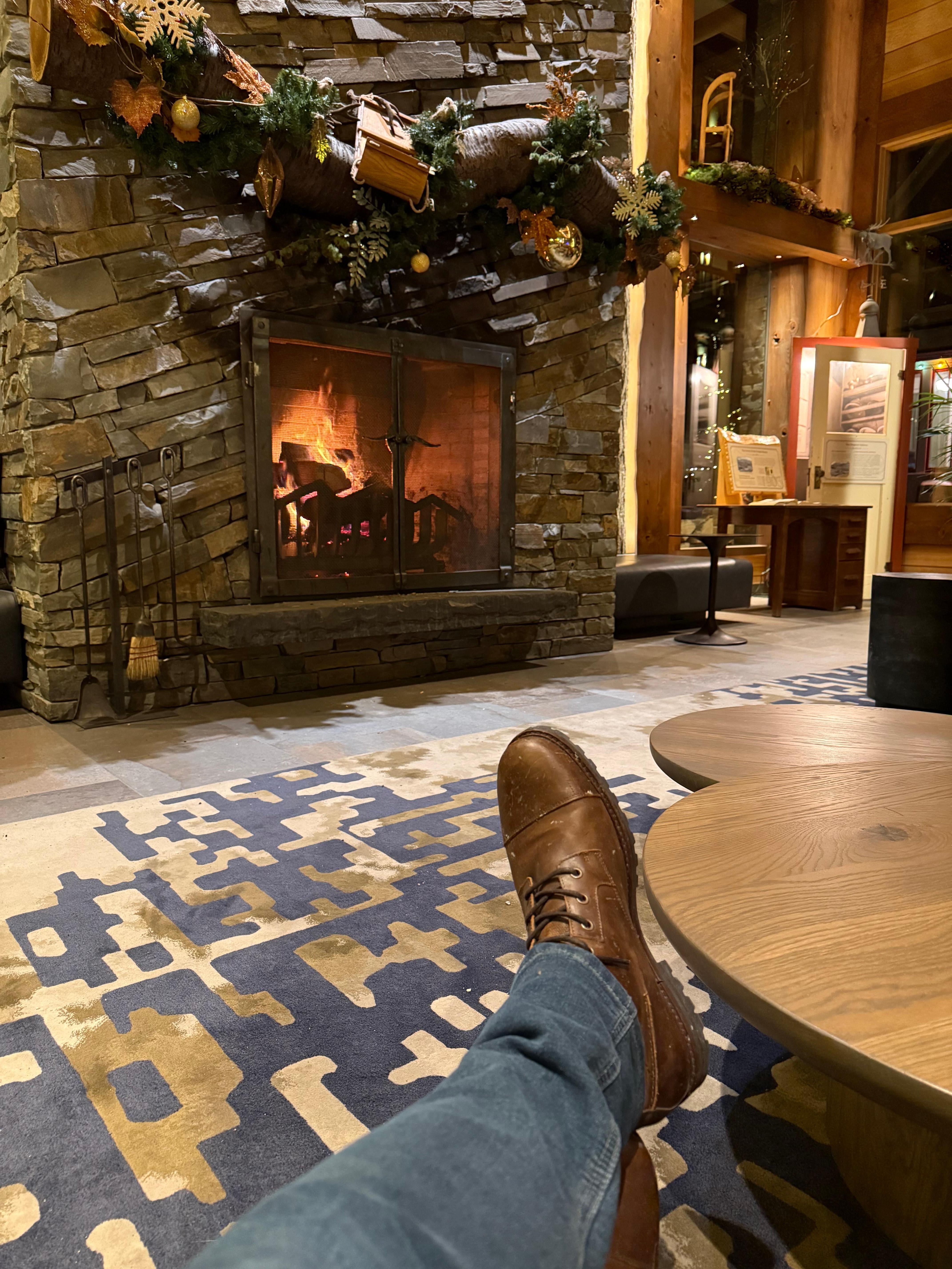 Log Fire near reception… amazing