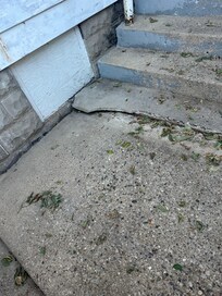 Broken steps that were hard to get up.