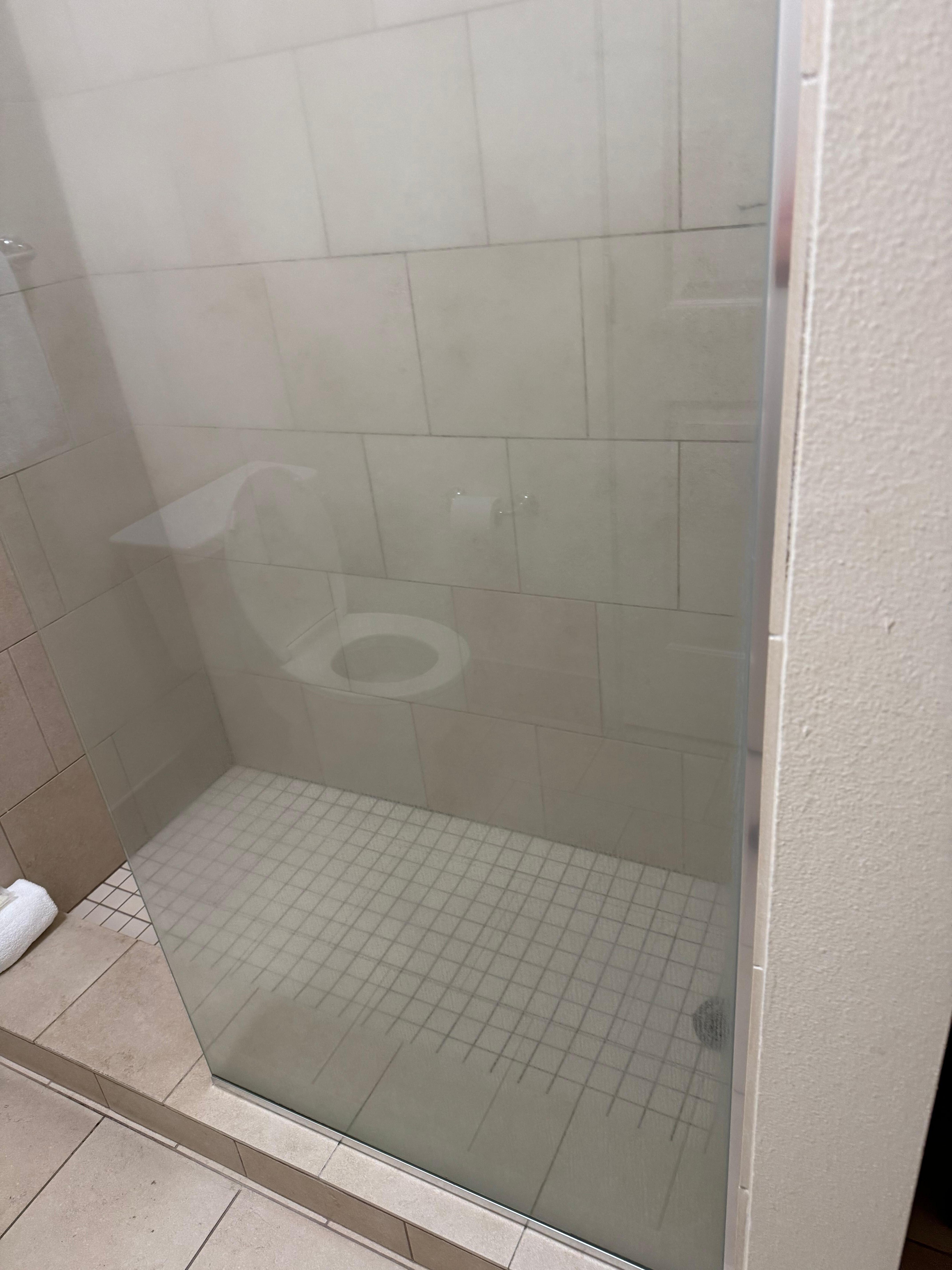 Cloudy glass on shower