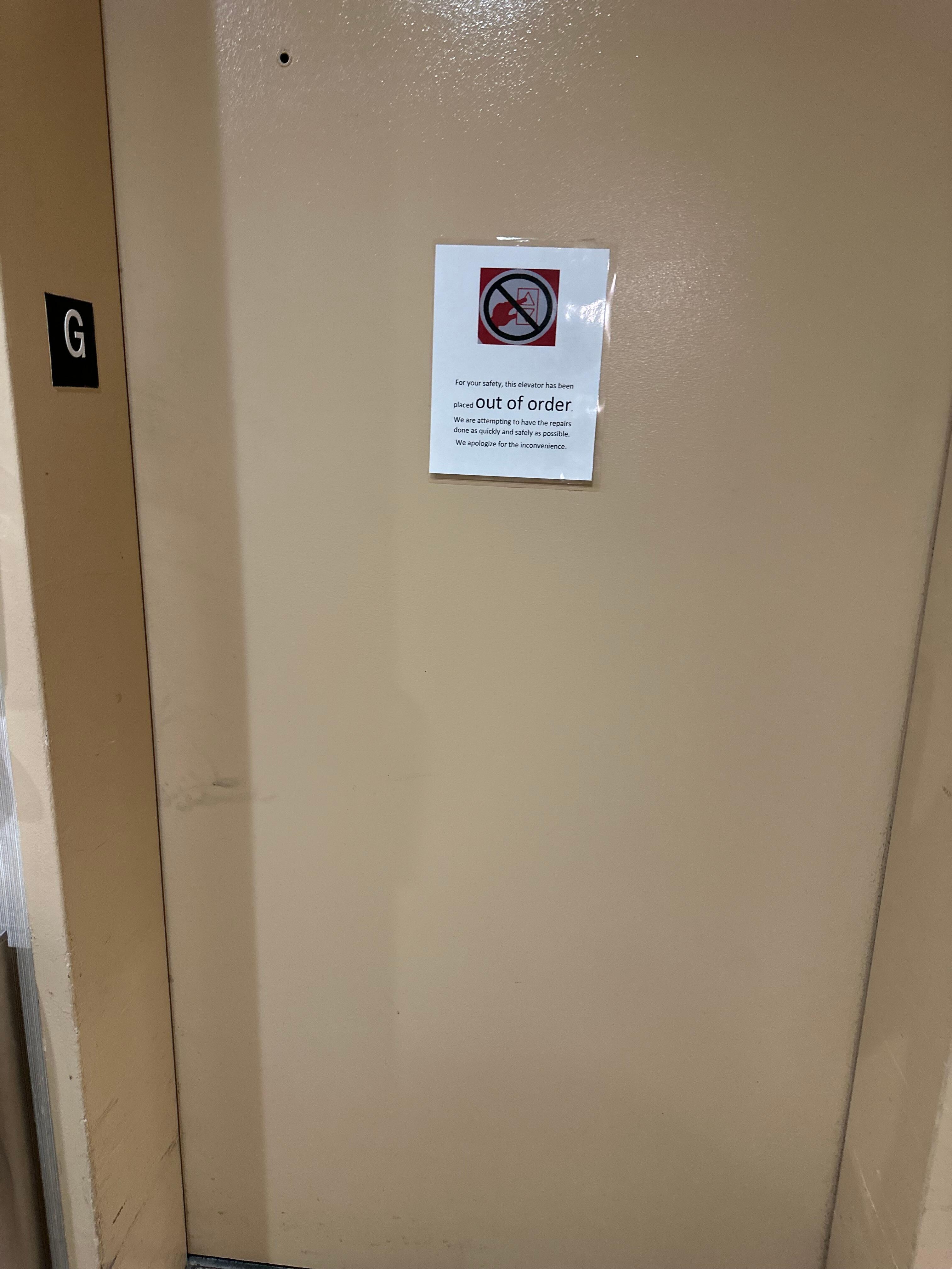 Elevator that was broken