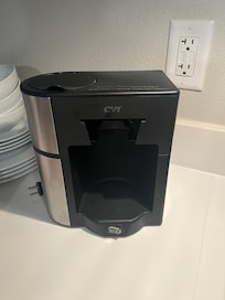 Coffee maker isn’t drip and they refill daily if you let them change towels