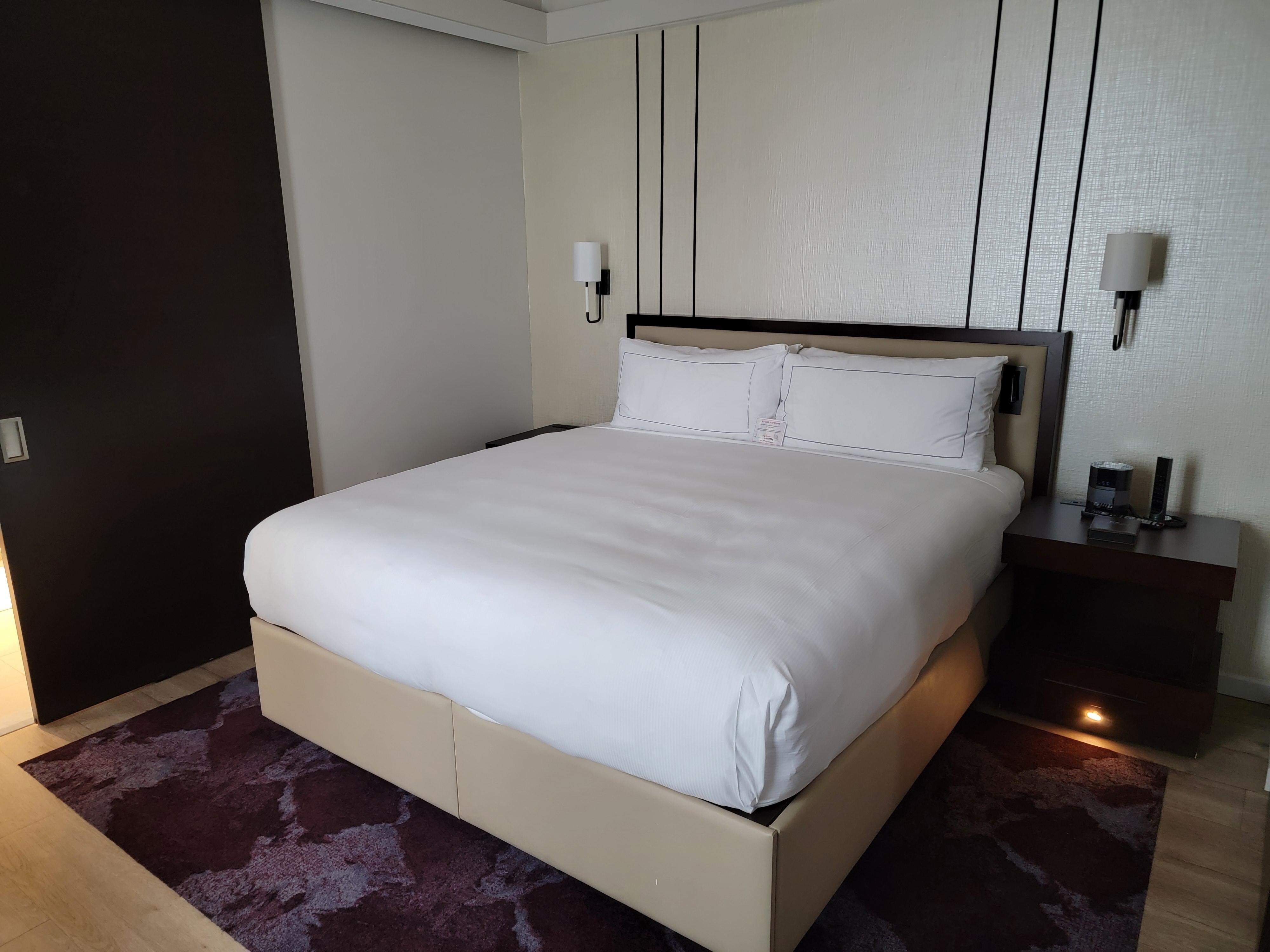 Bedroom area of studio suite
