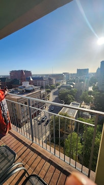 On the balcony