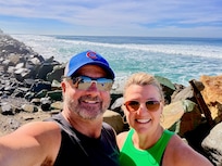 Morning walk on the beach walk