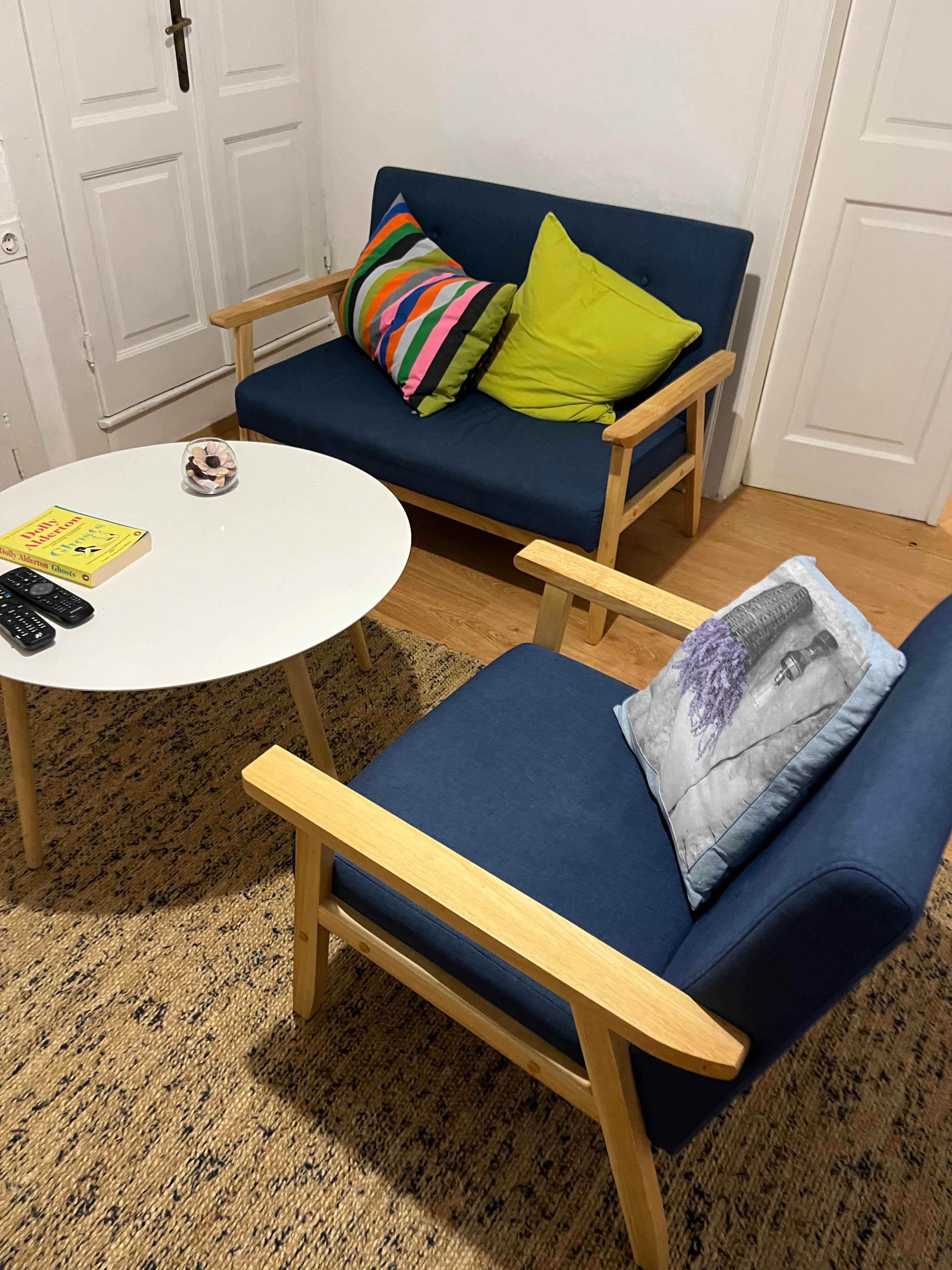 TV/ seating area.  The only other indoor seating was the kitchen table. 