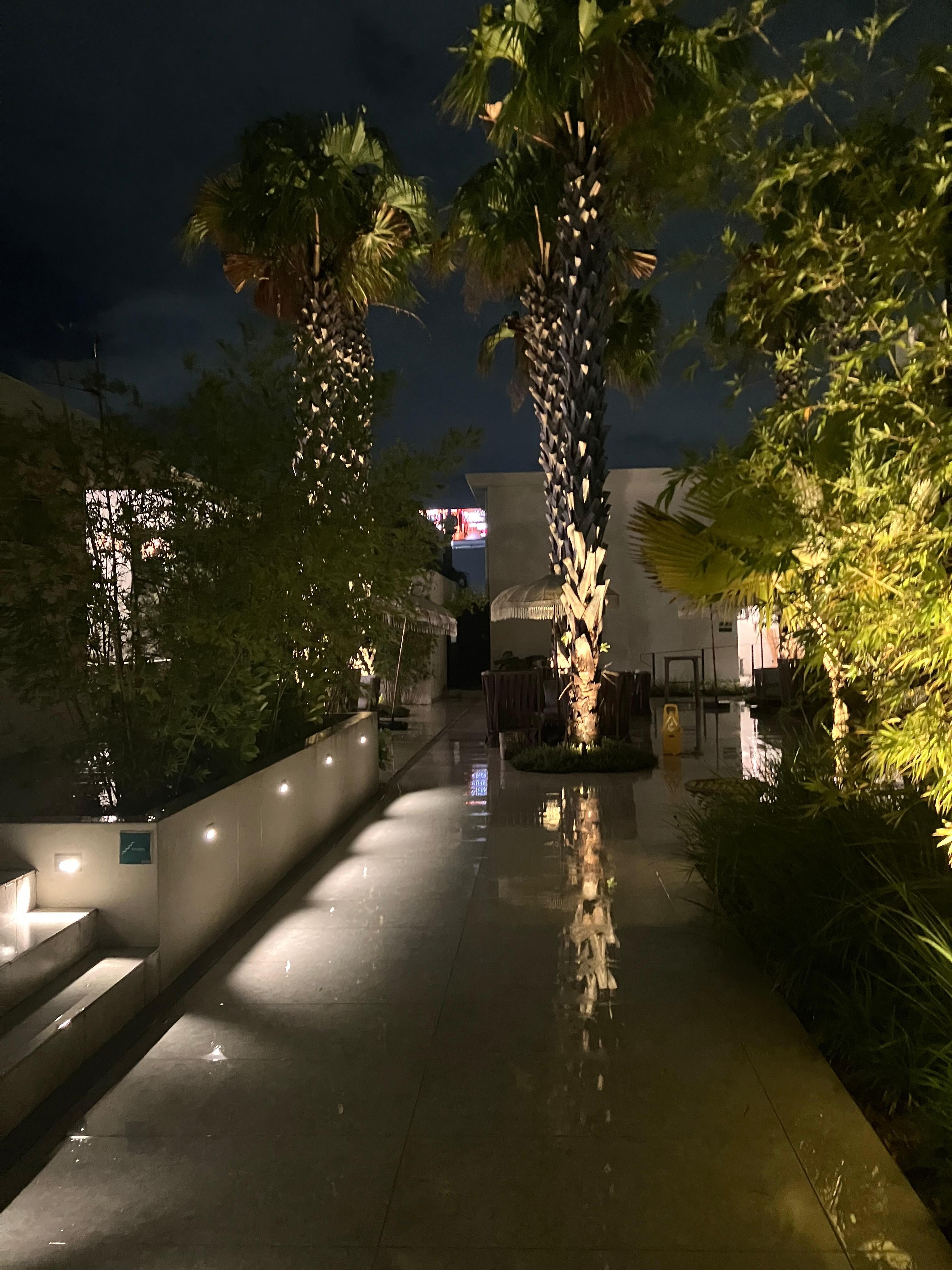 Courtyard at night