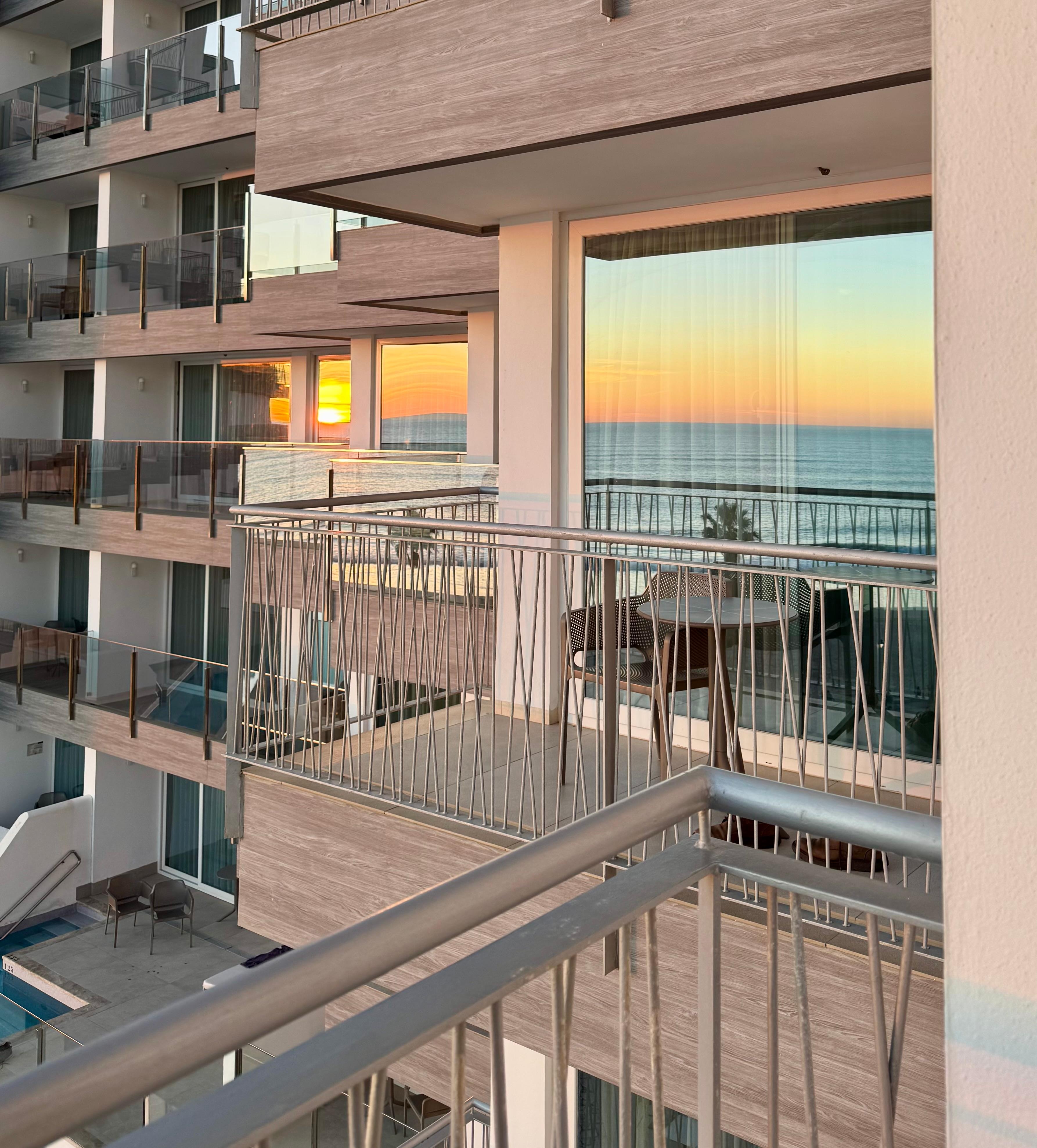 Gorgeous sunset from the balcony of our hotel room. No need to go anywhere. Enjoy the landscape from own room