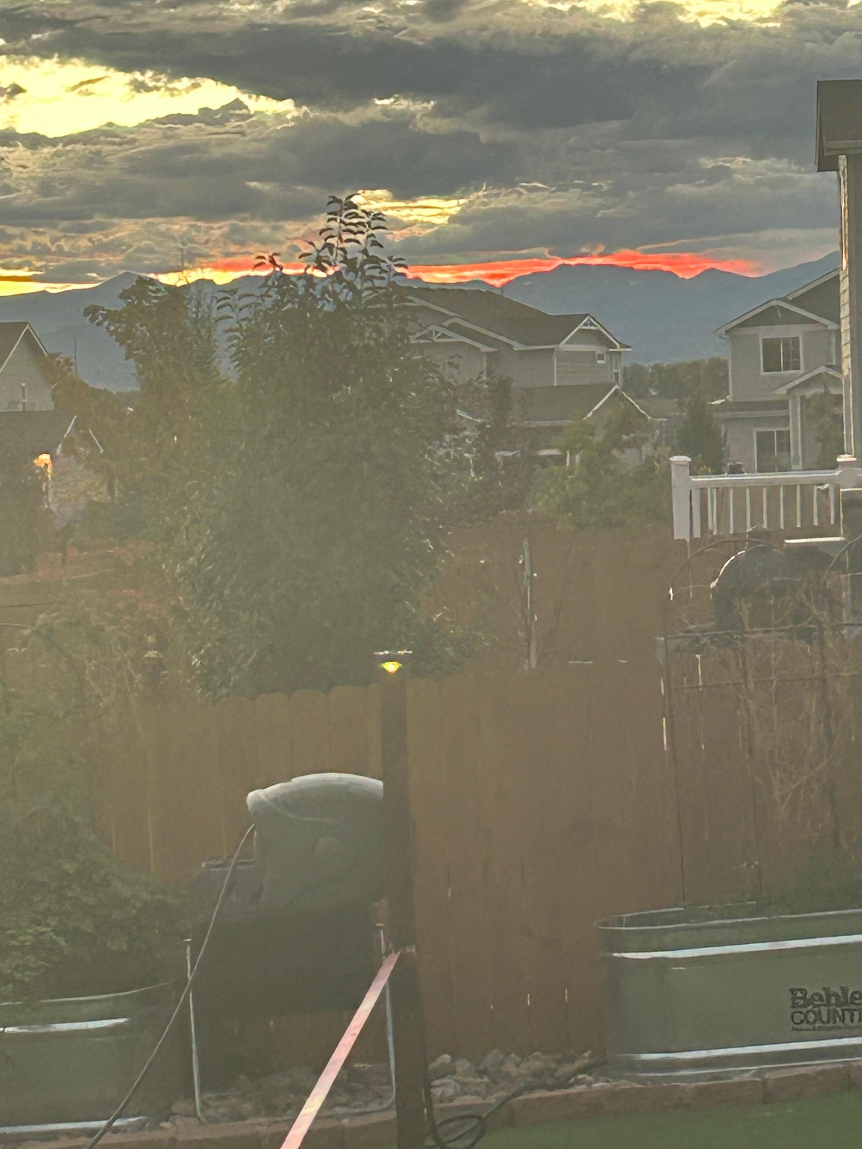 Spectacular sunset in the back yard. 