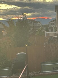 Spectacular sunset in the back yard.