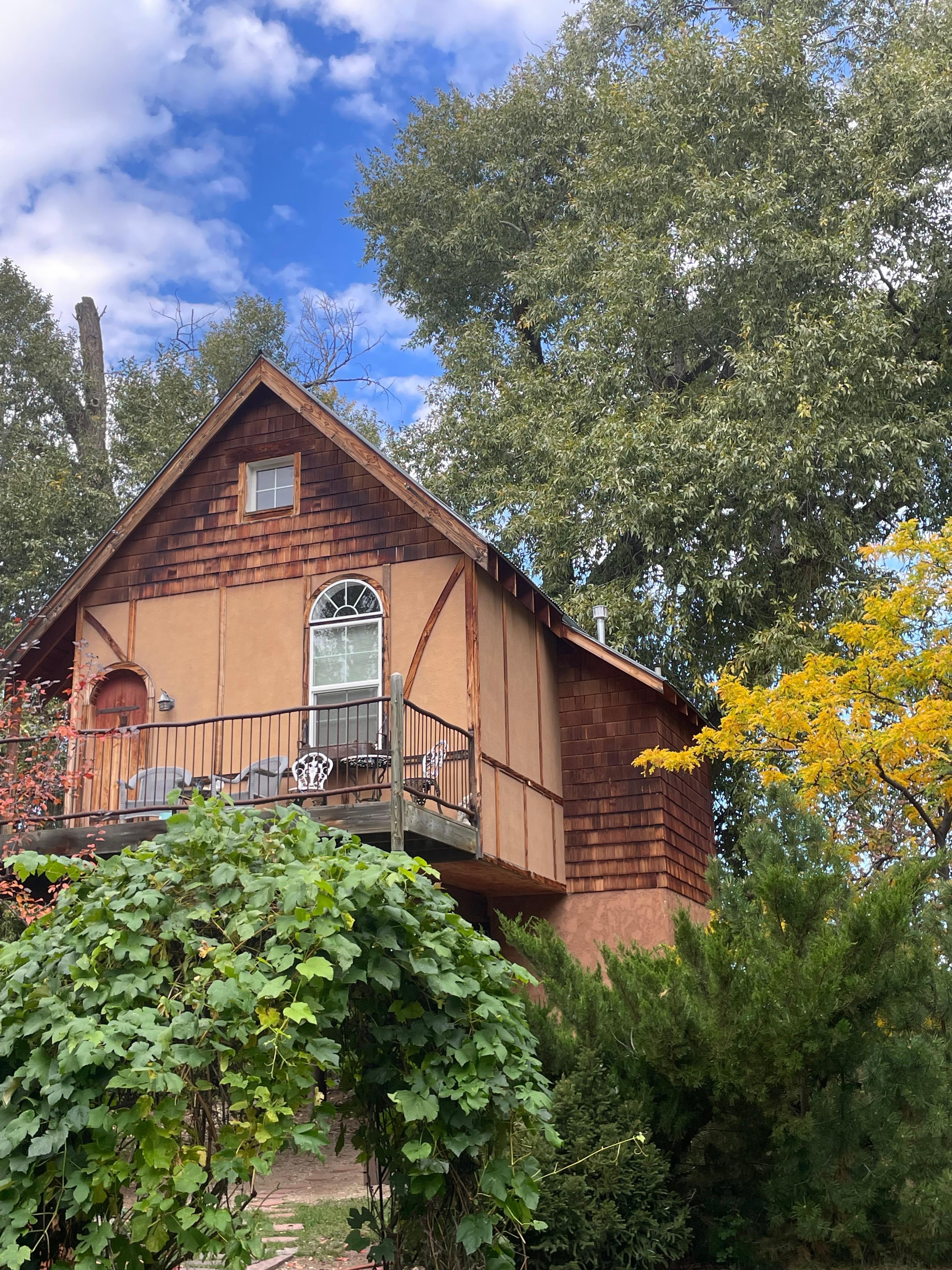 Exterior of treehouse. 