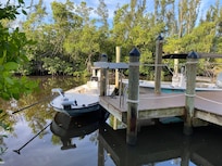 Enough dockage for two 18/19 boats.