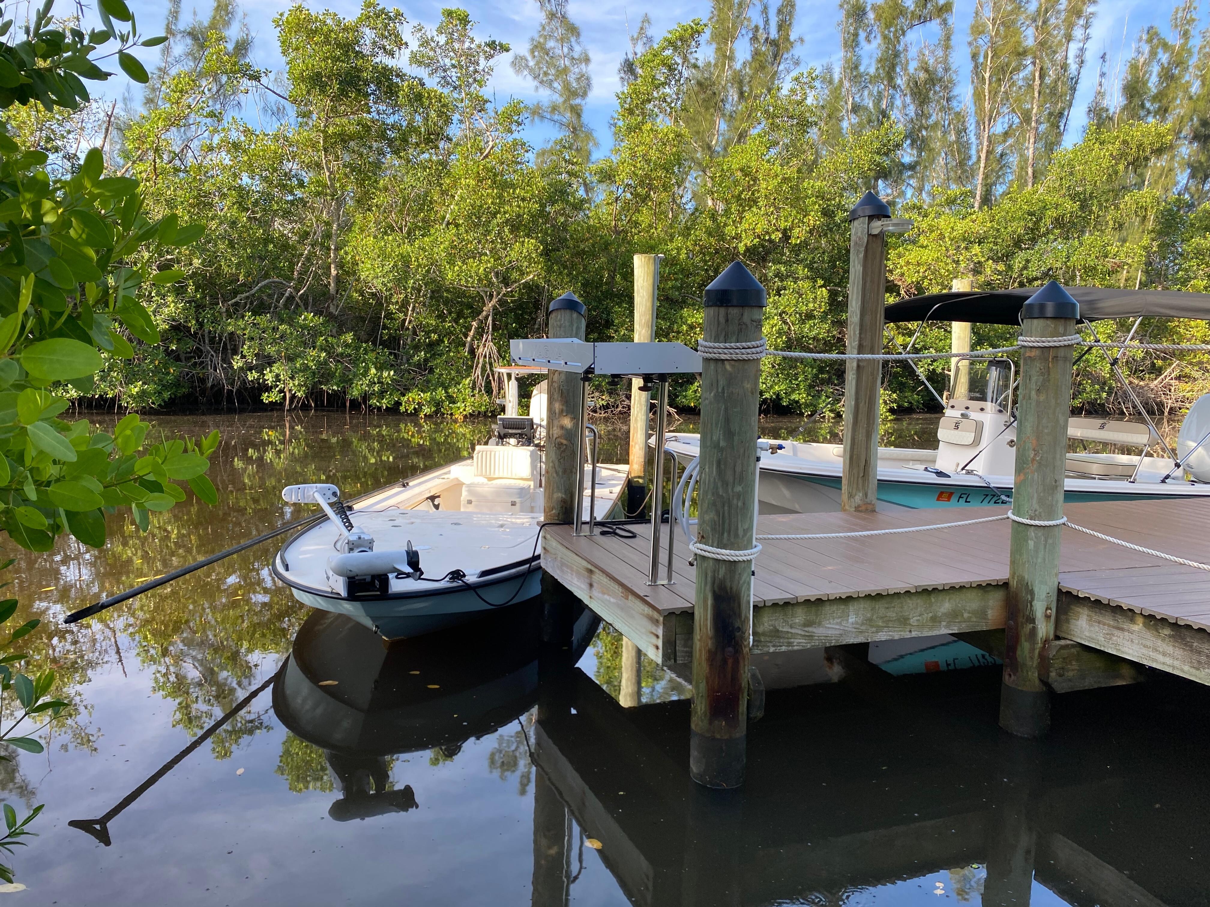 Enough dockage for two 18/19 boats.